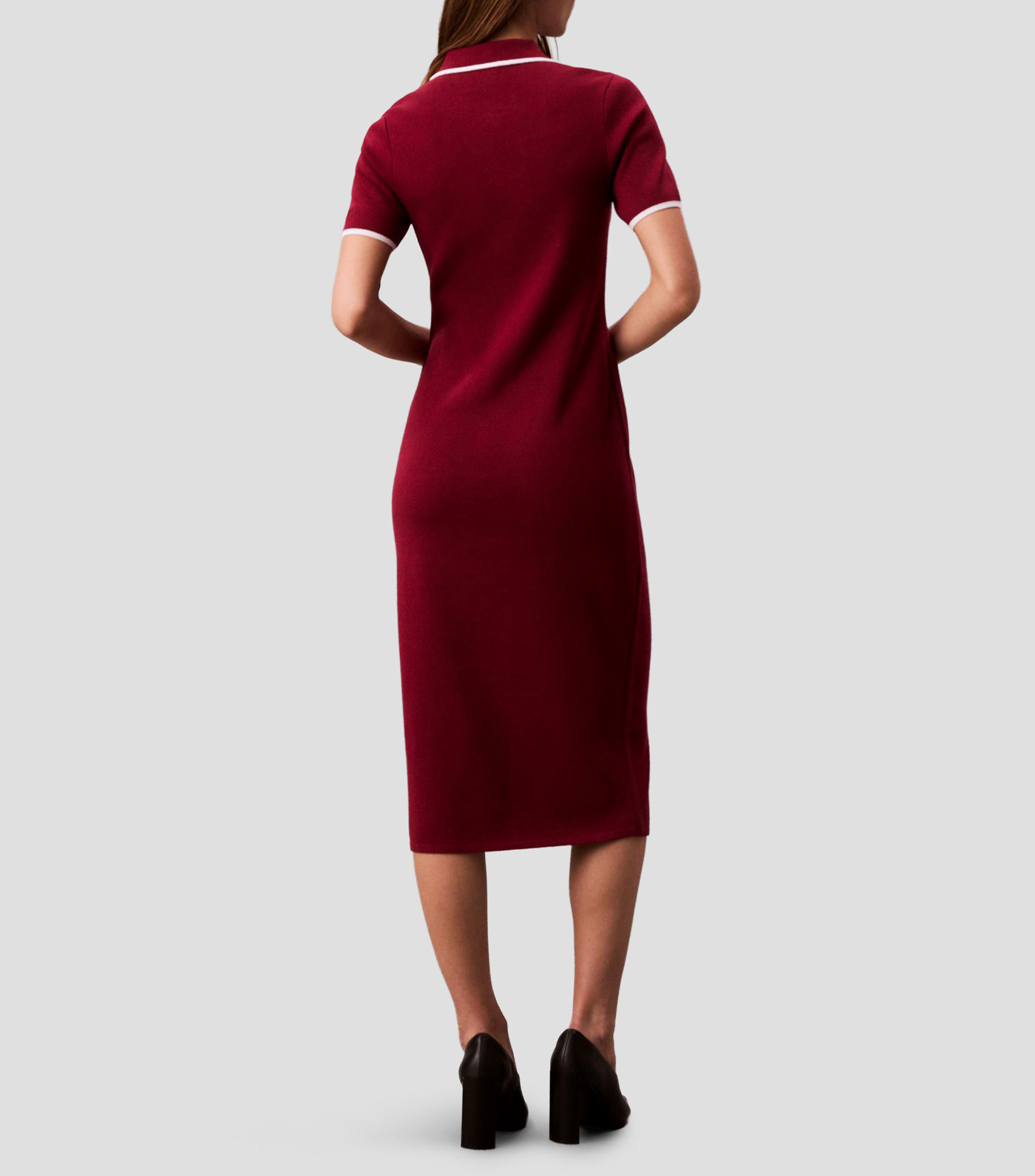 Vestido midi liso Mujer