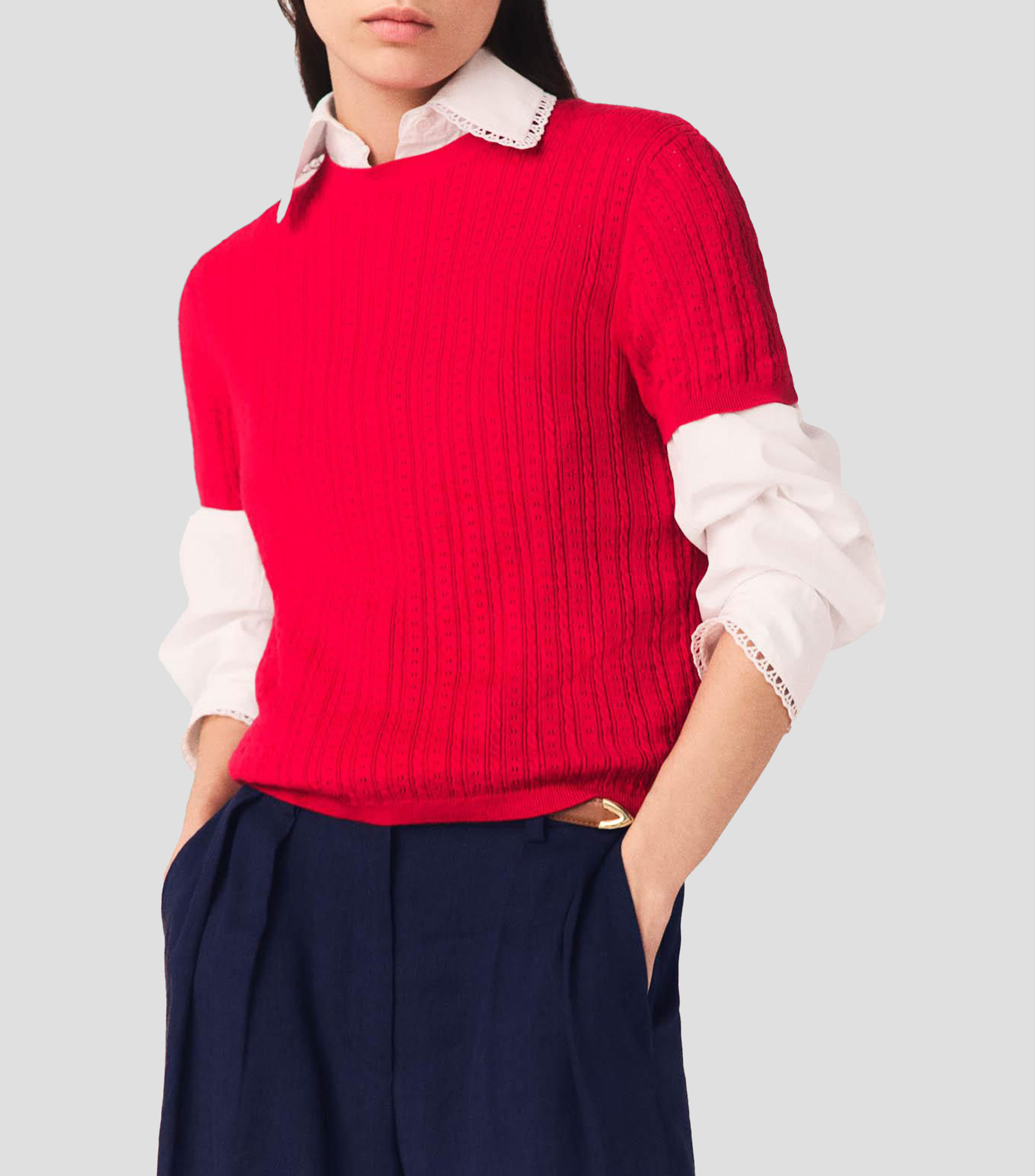 Blusa Microdiseño manga corta Mujer