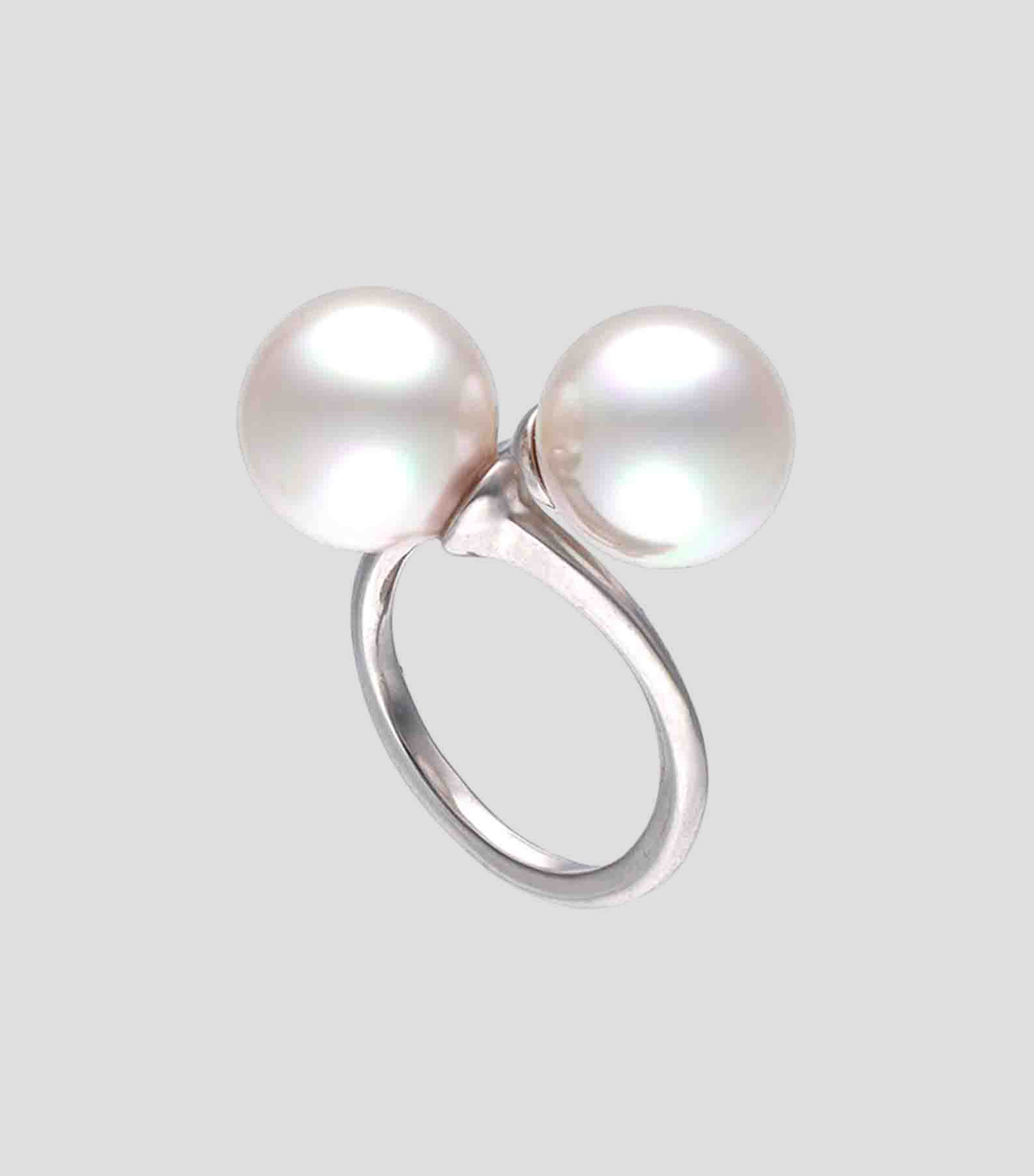 Anillo en plata con perlas Mujer