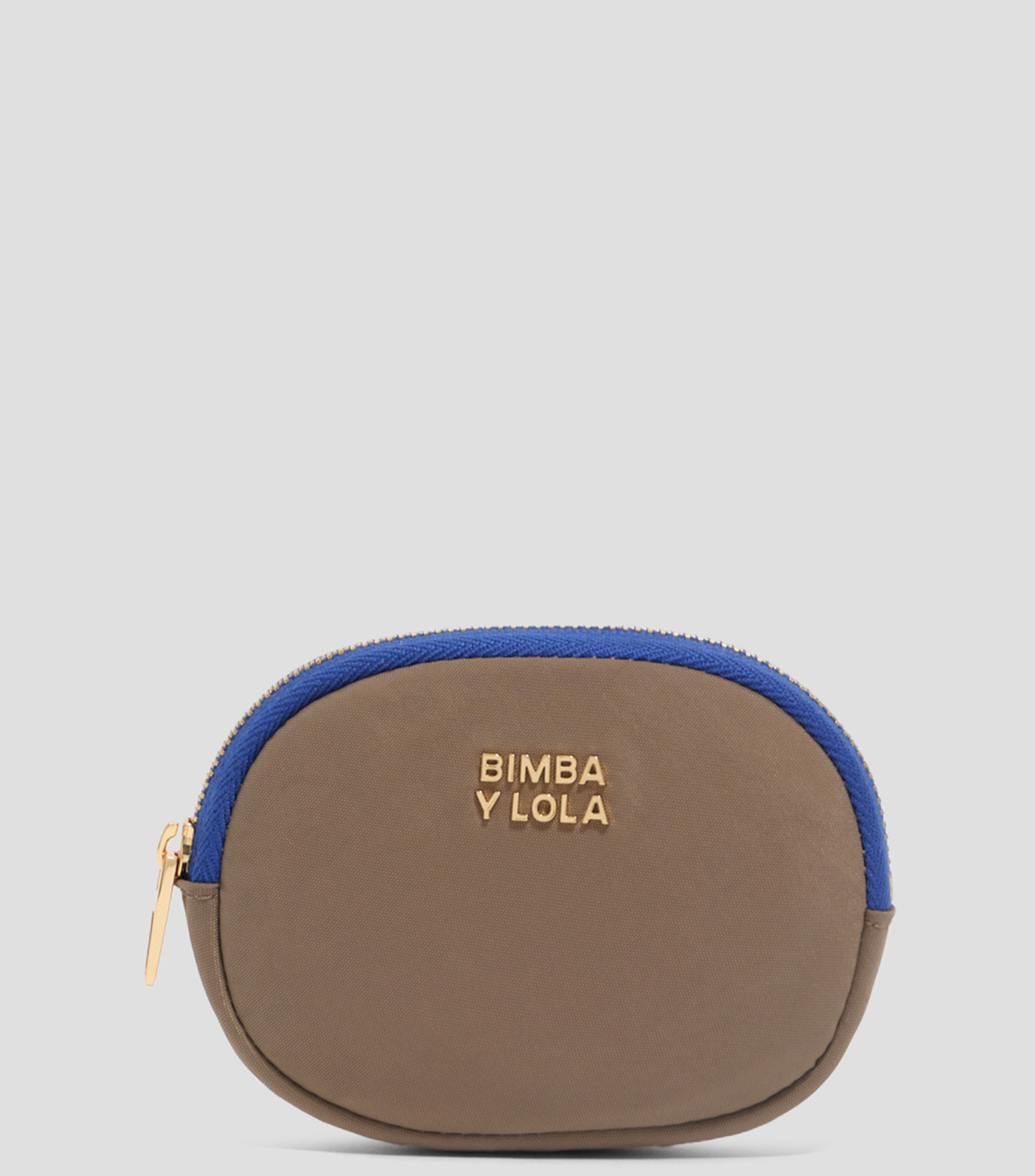 Monedero nylon marrón caqui Mujer