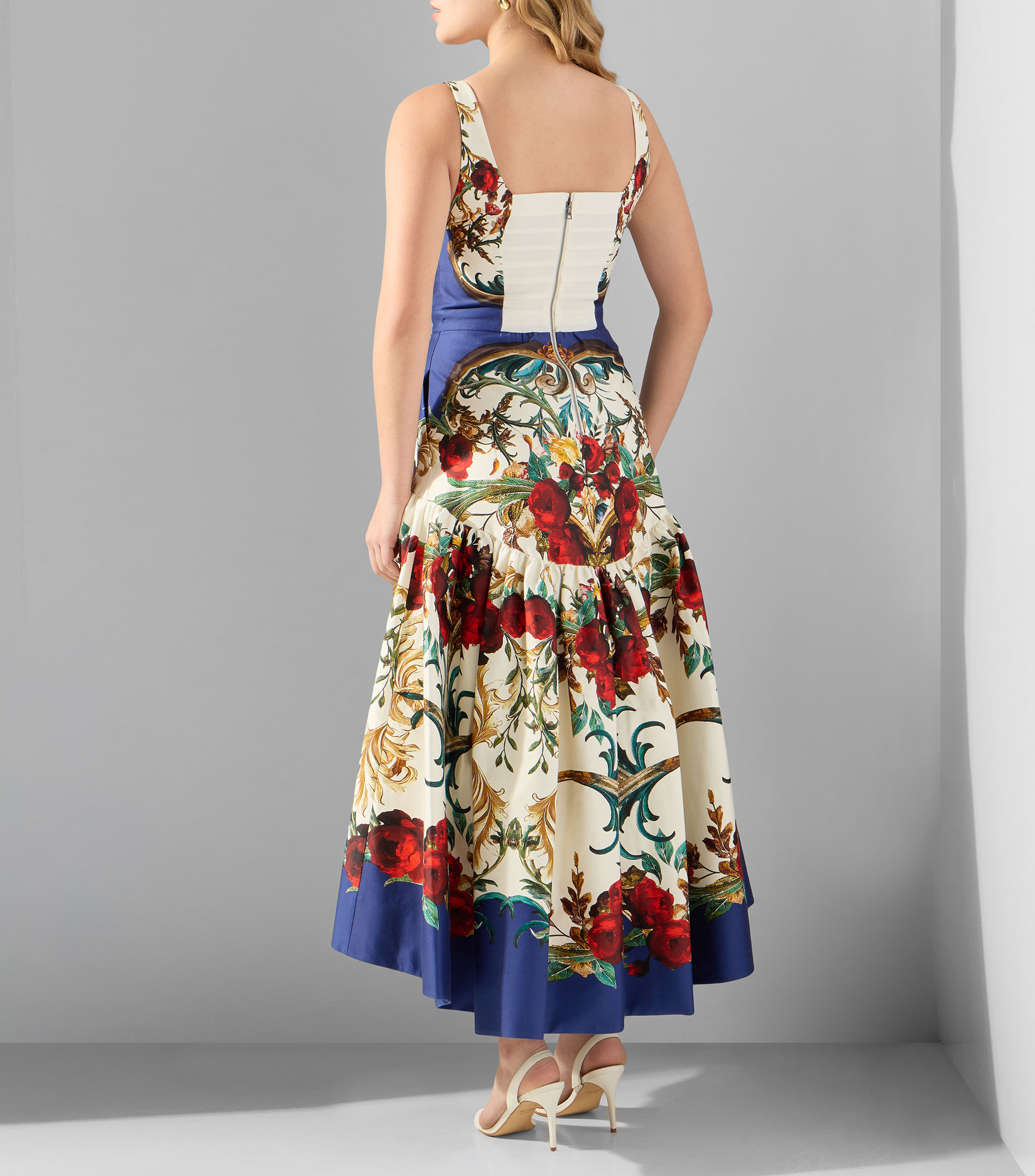 Vestido largo estampado Mujer