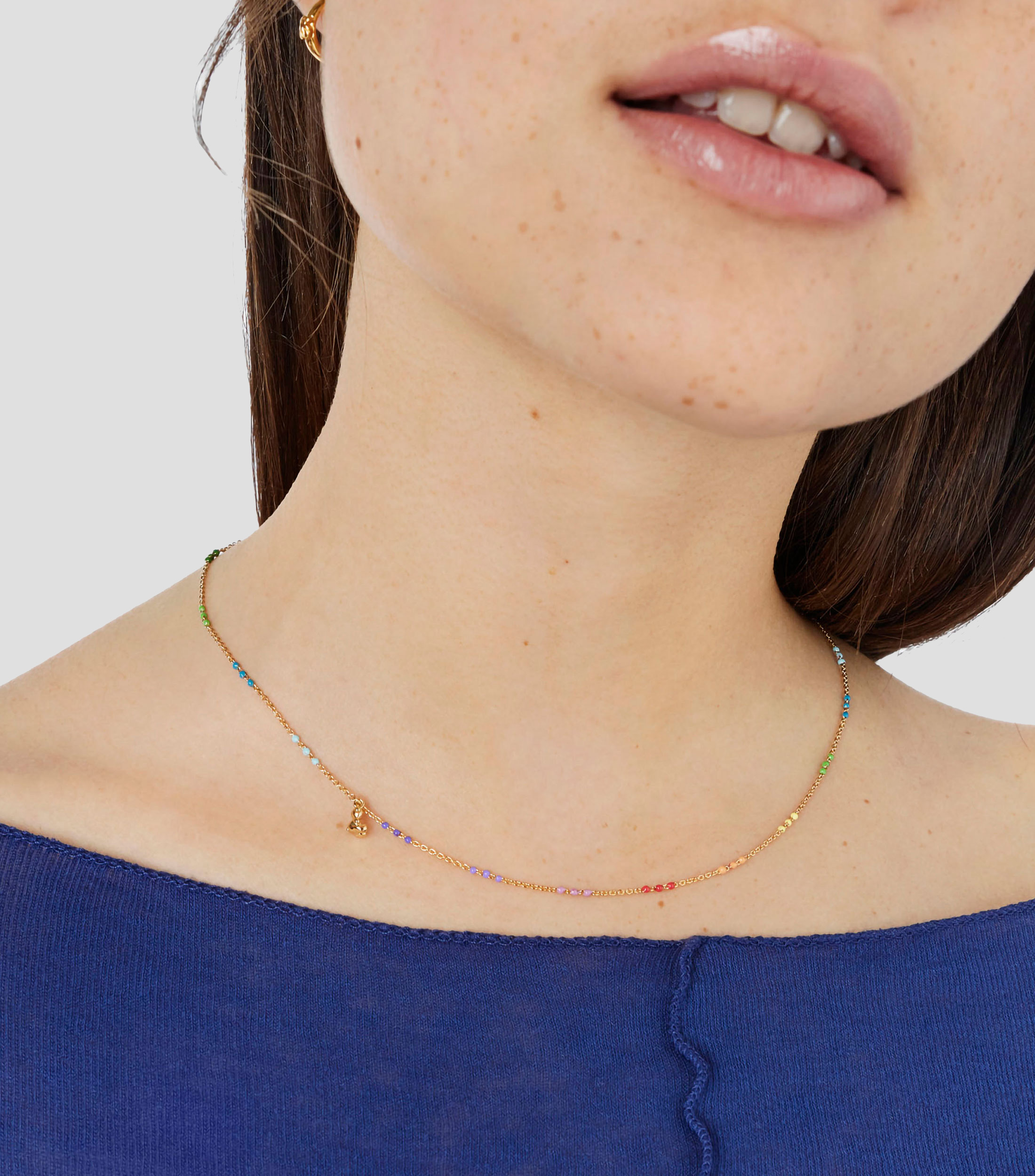 Collar con oso en plata y esmalte Bold Bear Mujer