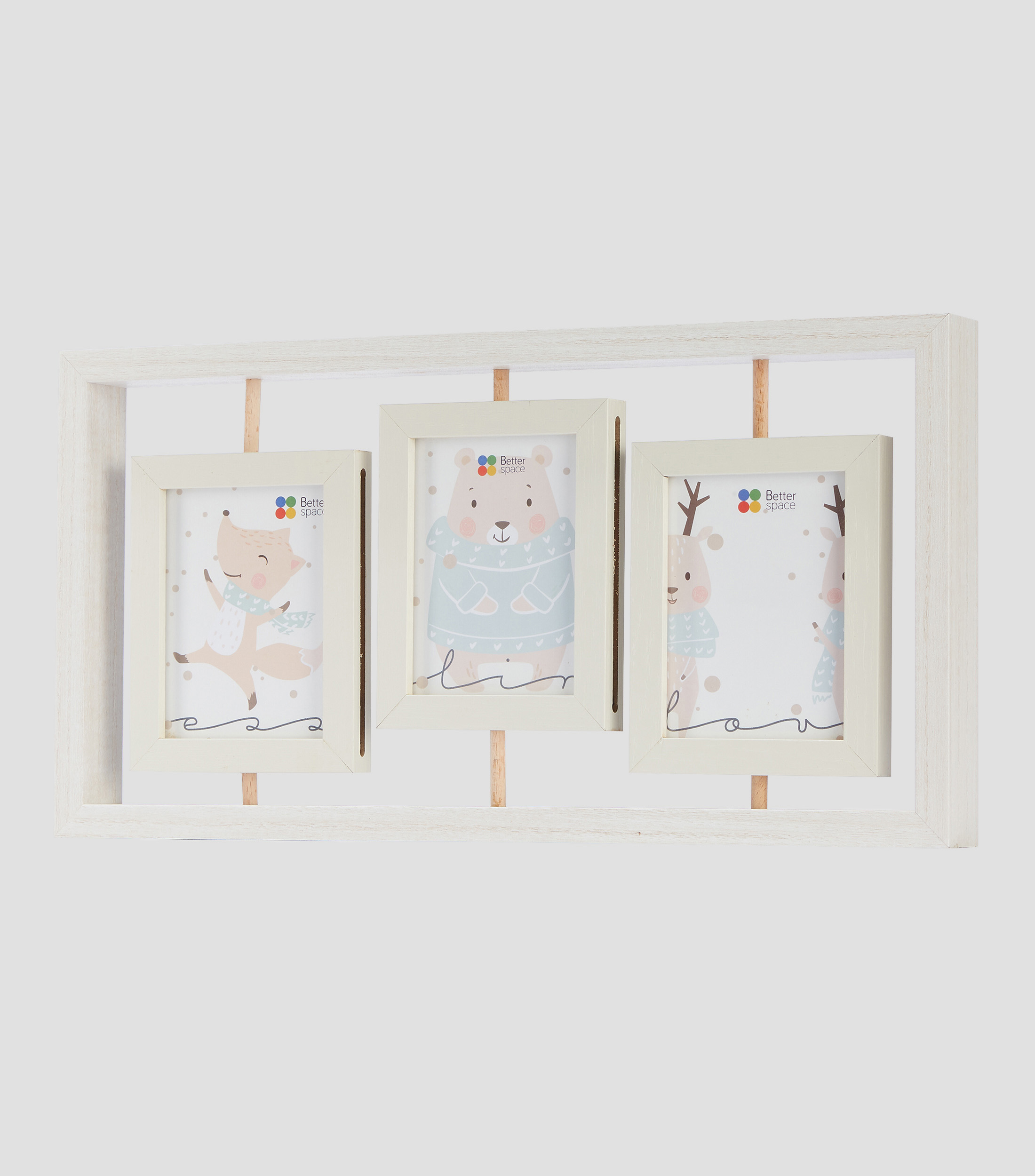 Portarretrato Infantil Triple Giratorio en madera