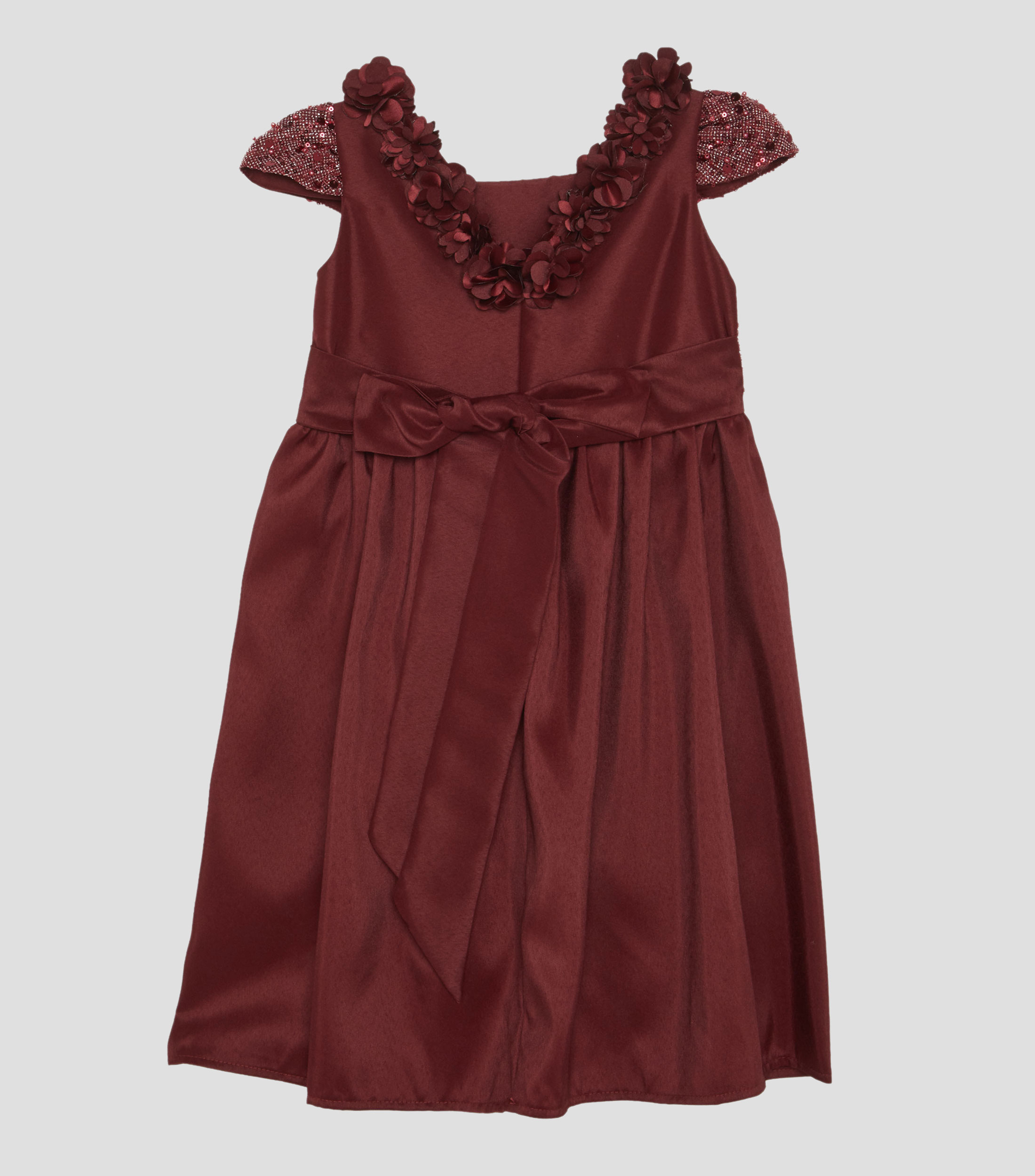 Vestido Poliester Con Tul De Lentej