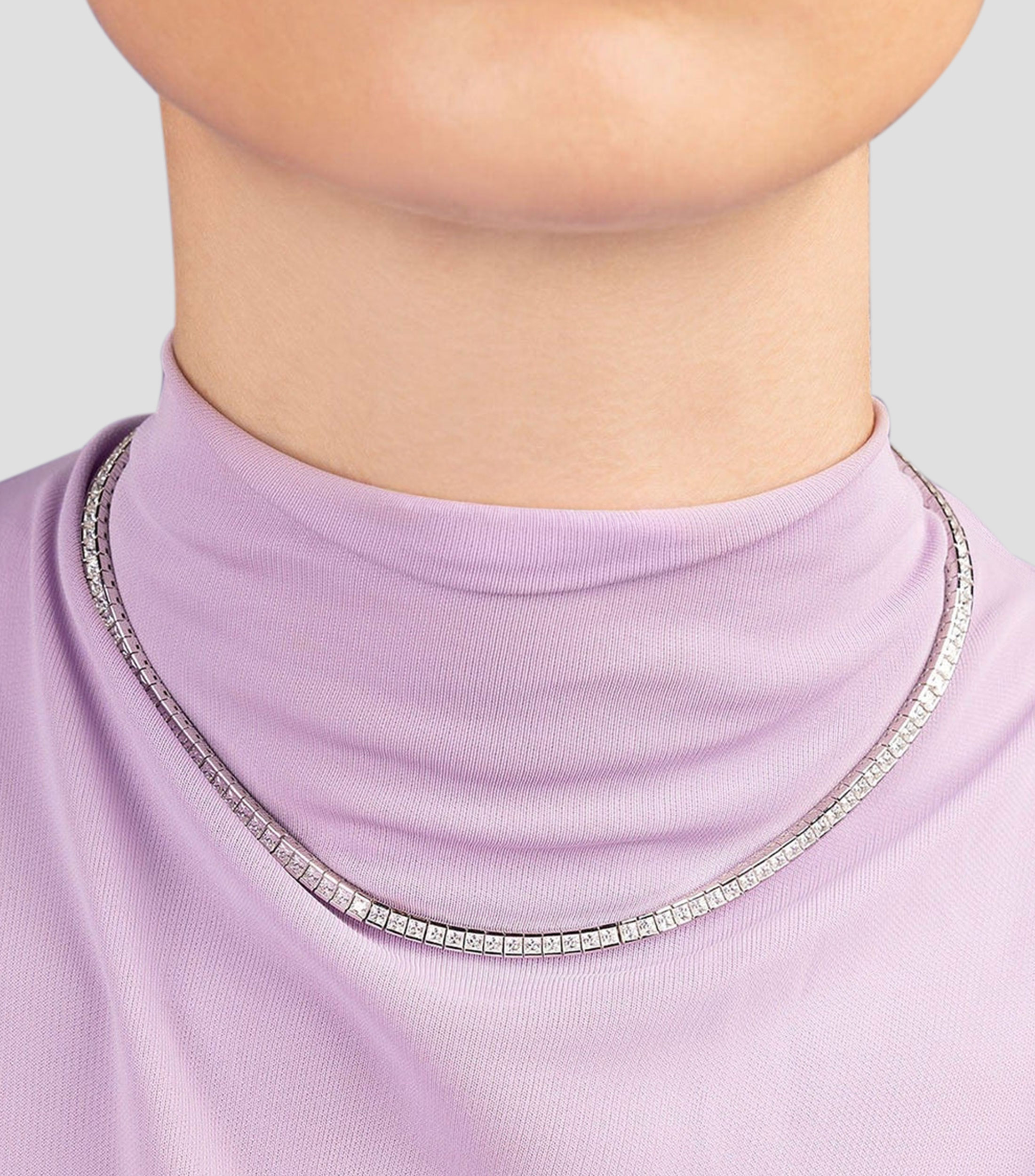 Collar en plata .925 con zirconia cúbica Printemps Mujer