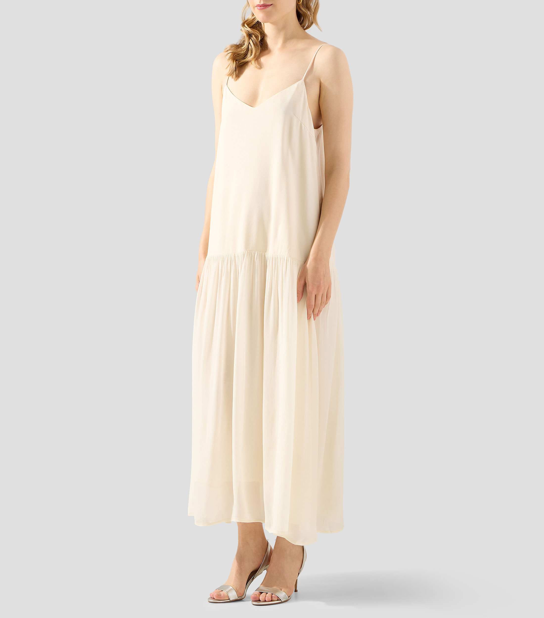 Vestido midi liso Mujer