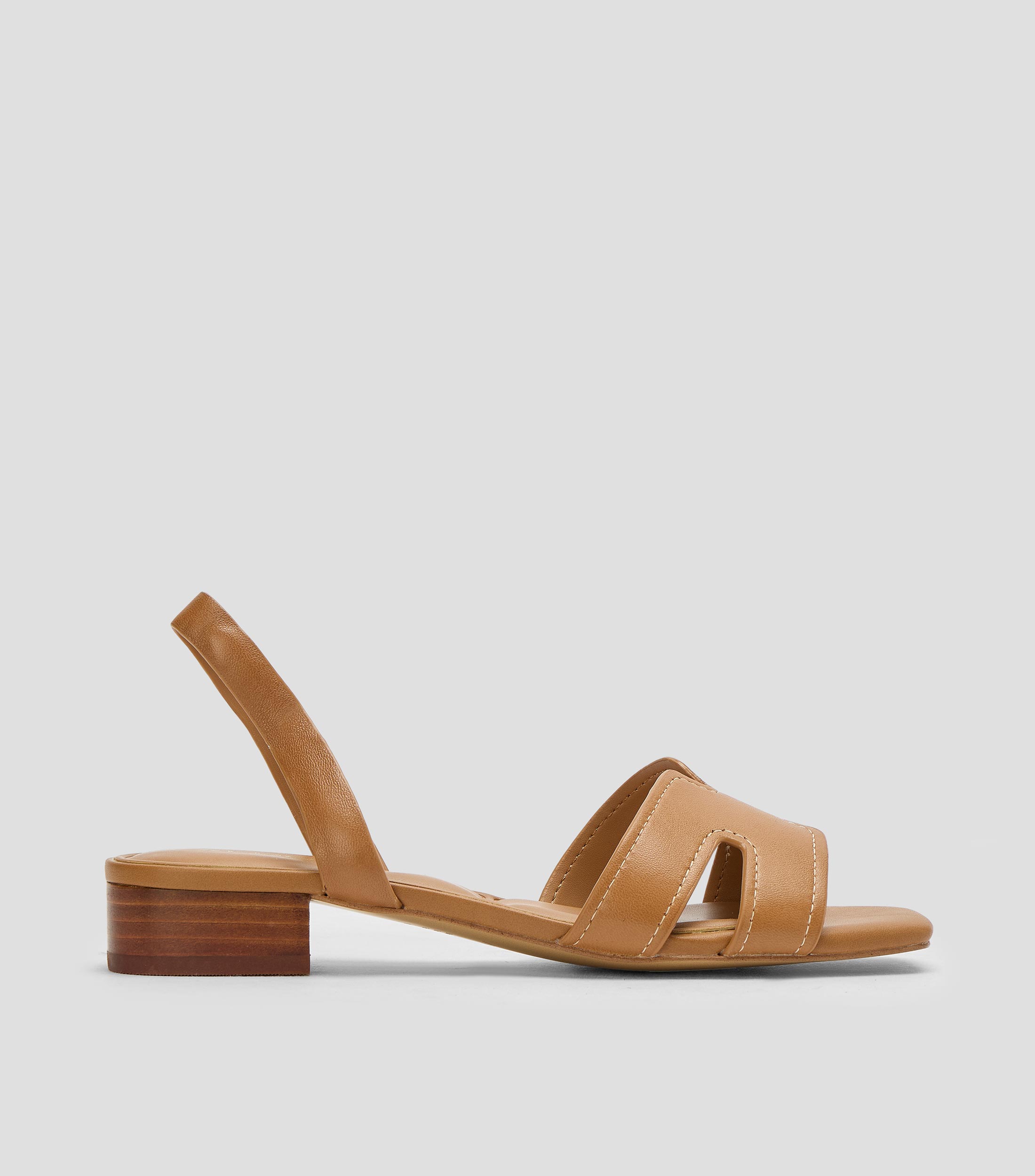 Sandalias casuales tacón bajo ancho en piel Javamannon Mujer