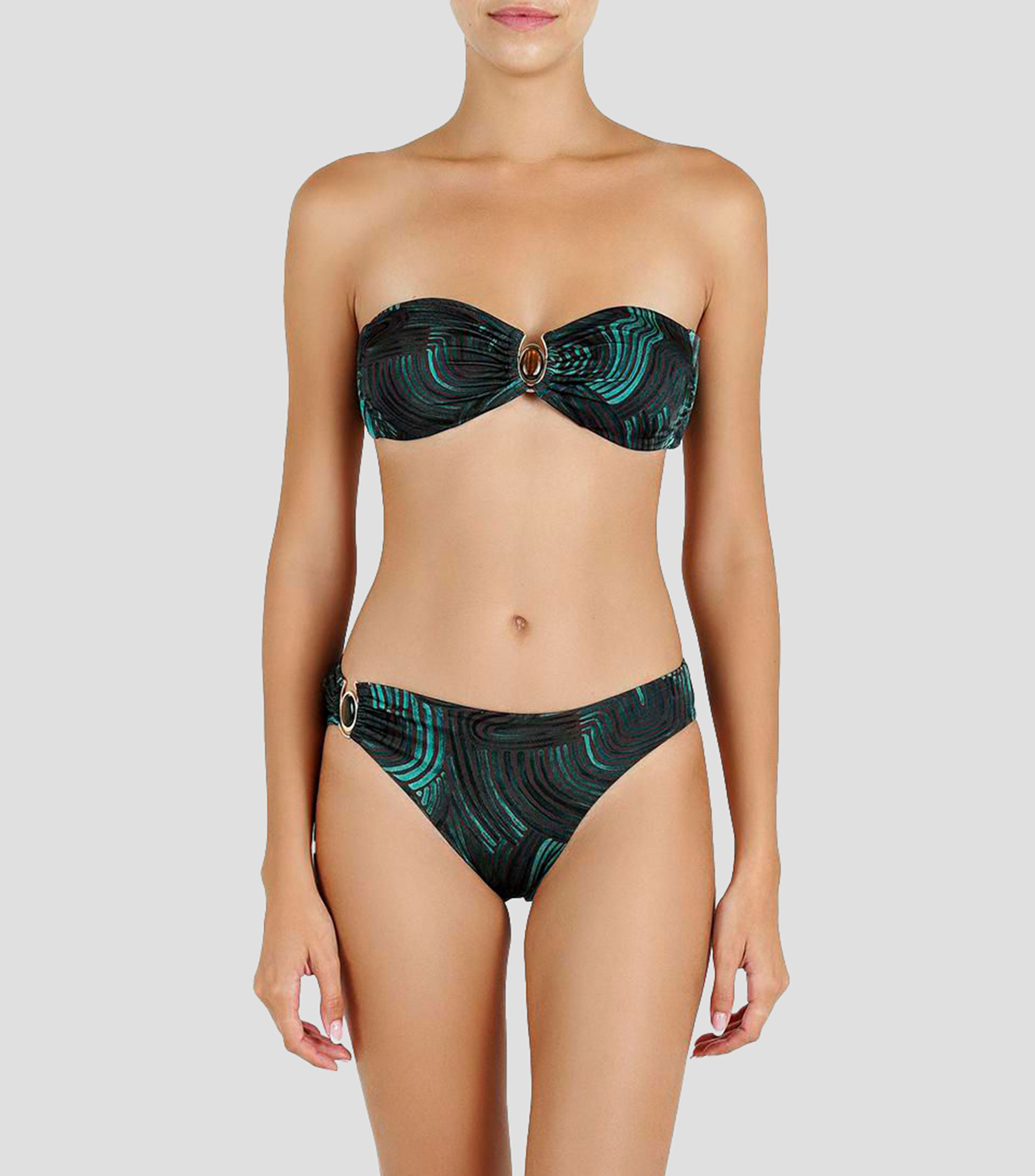 Bikini top Bandeau Avío Cacao estampado Mujer