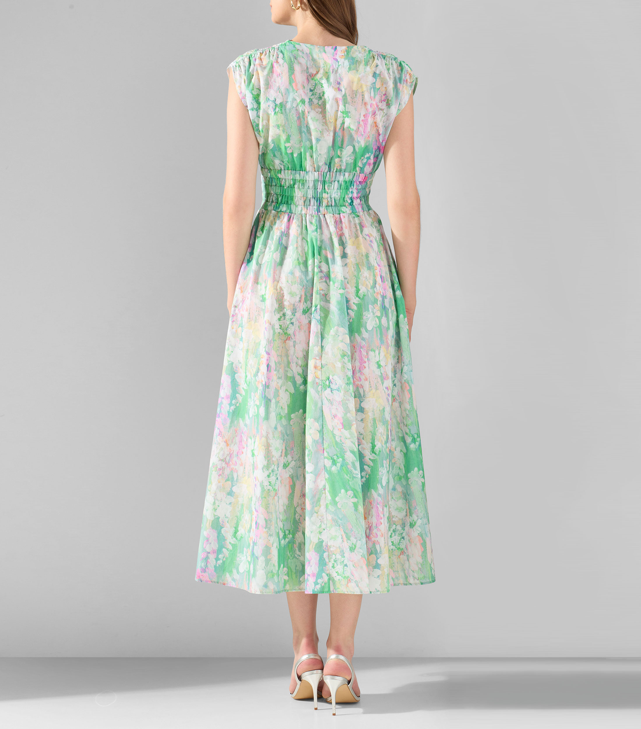 Vestido midi estampado Mujer