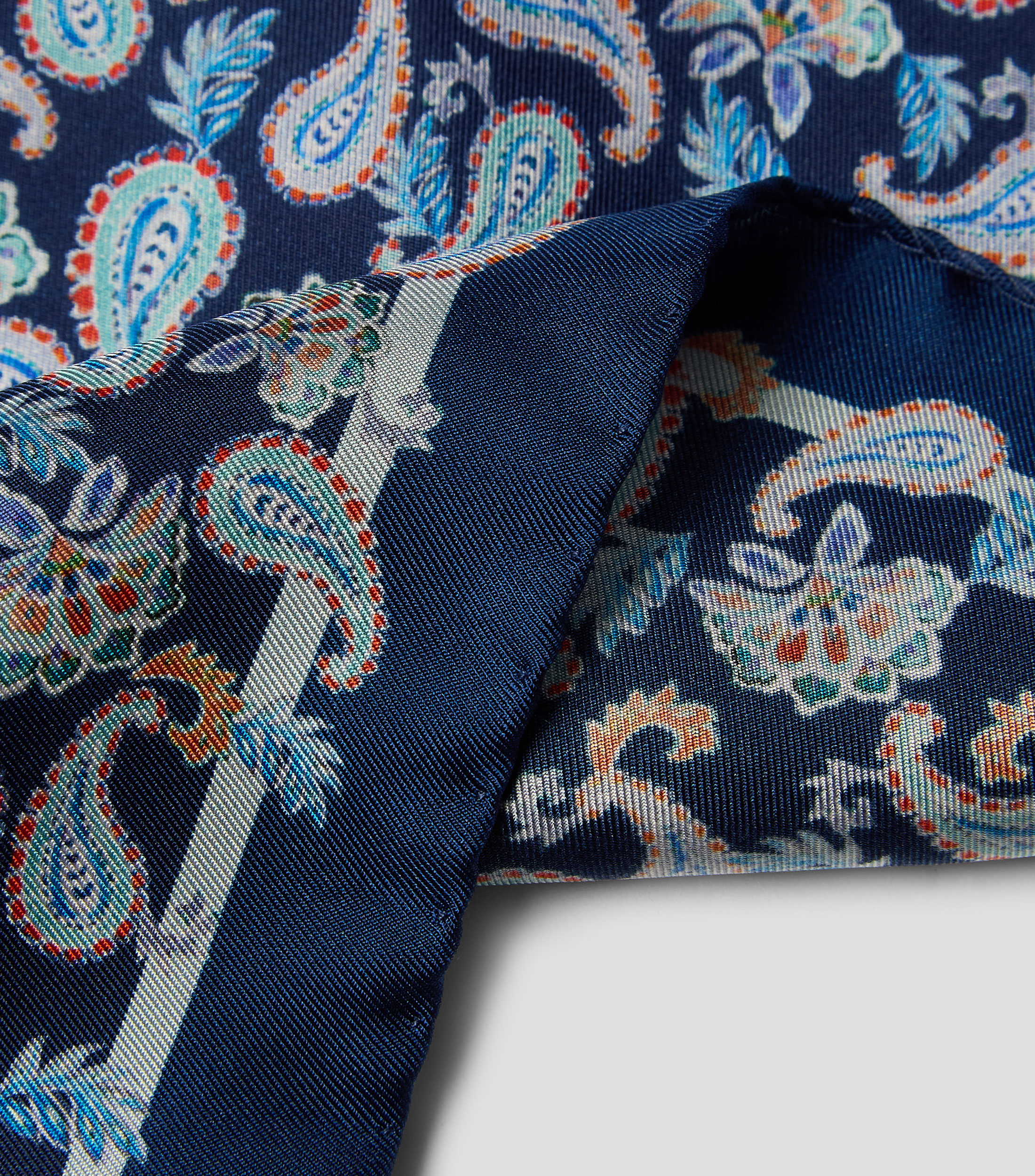 Pañuelo en seda multicolor con diseño estampado Hombre