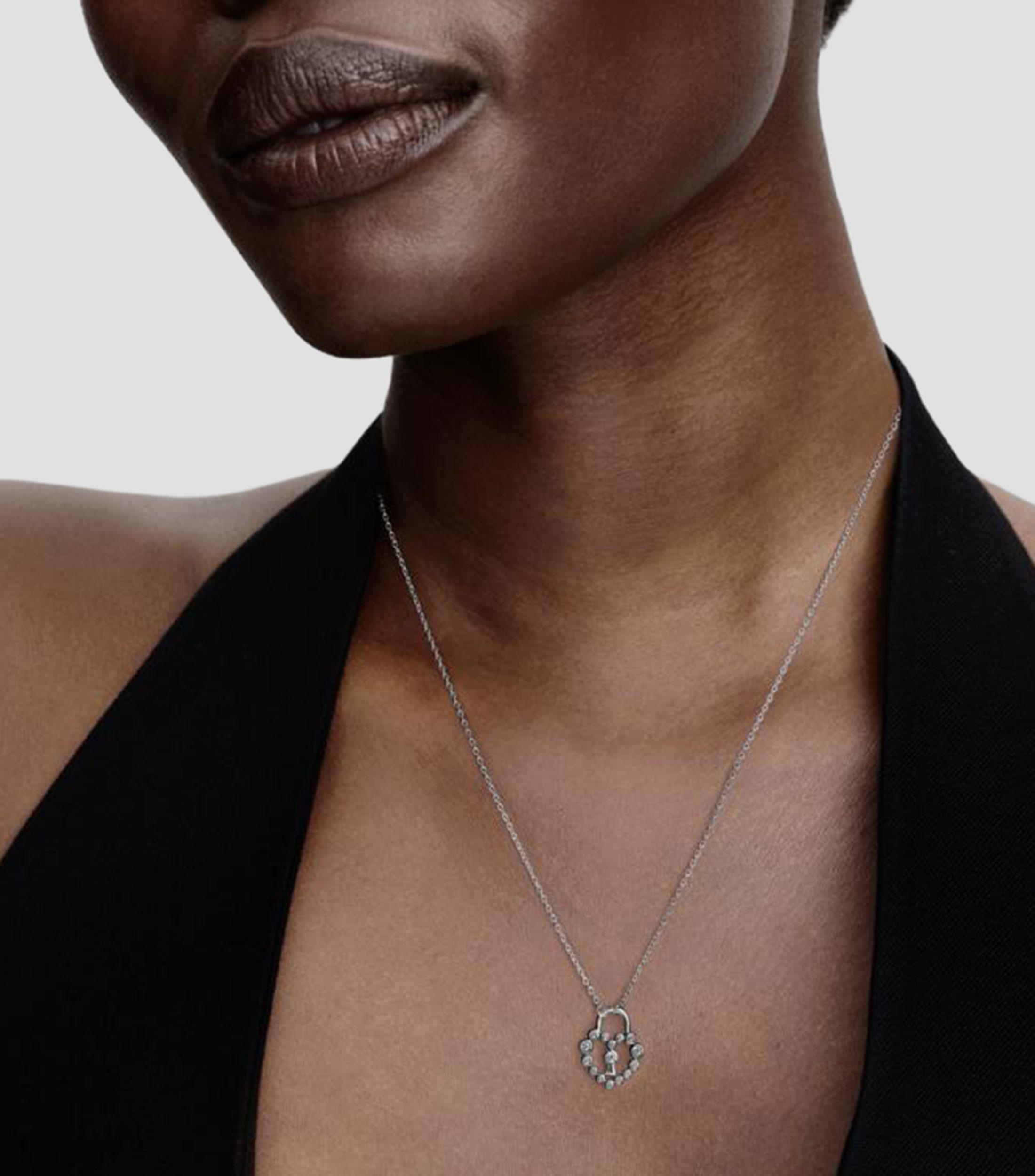 Collar en plata Corazón con circonita cúbica Mujer