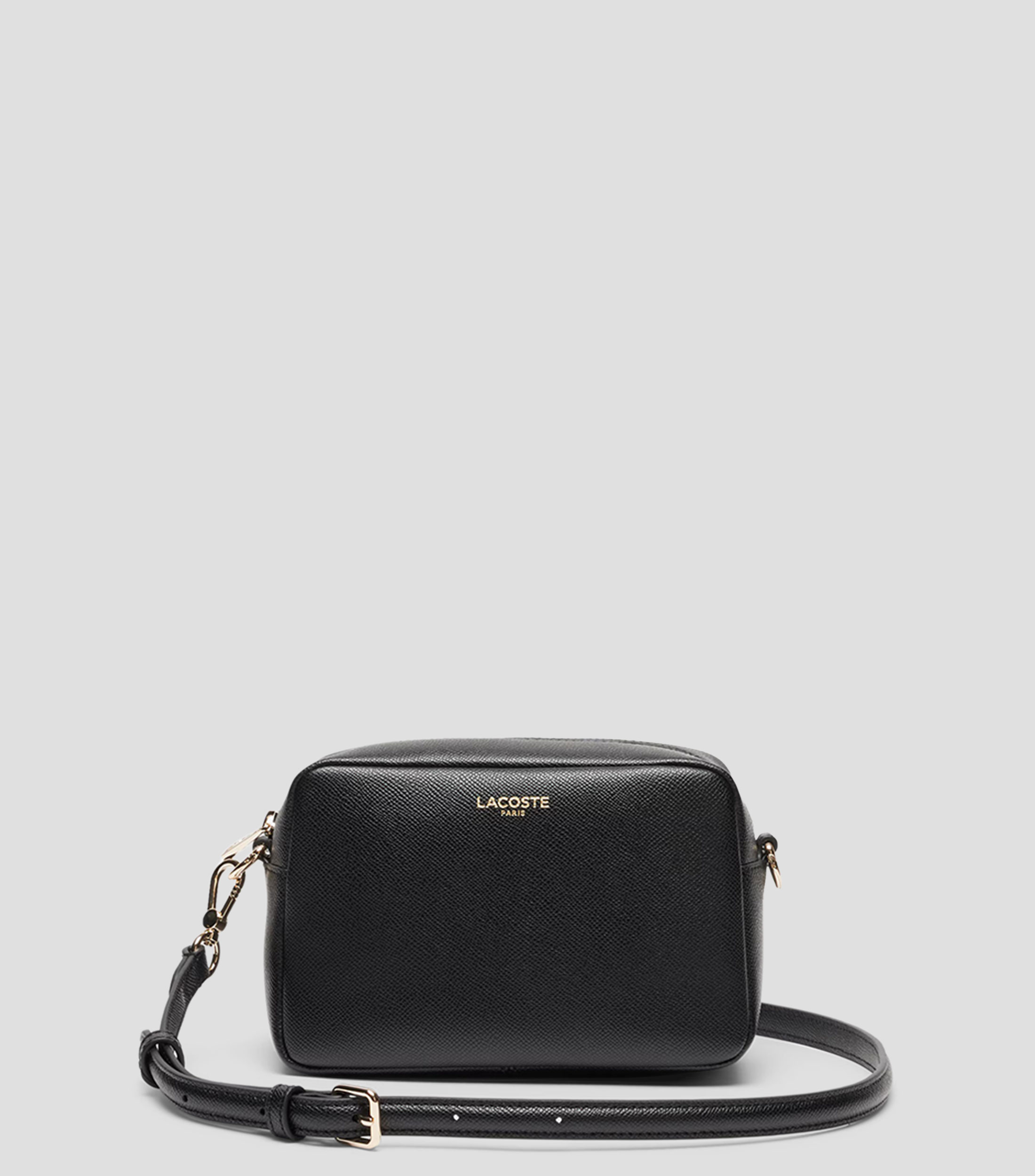 Bolsa crossbody lisa con detalle texturizado Mujer