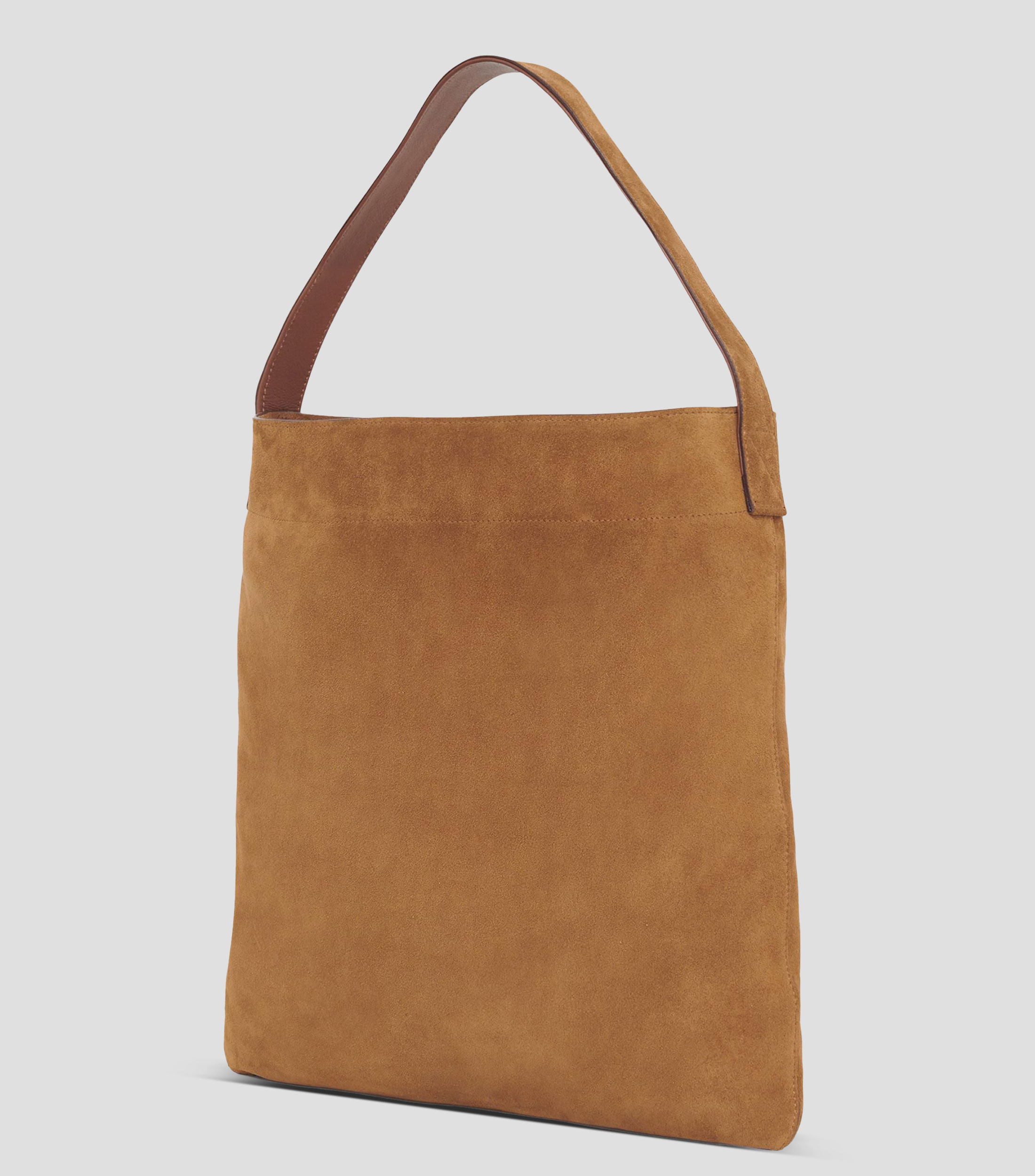 Bolsa Hobo liso en piel Mujer