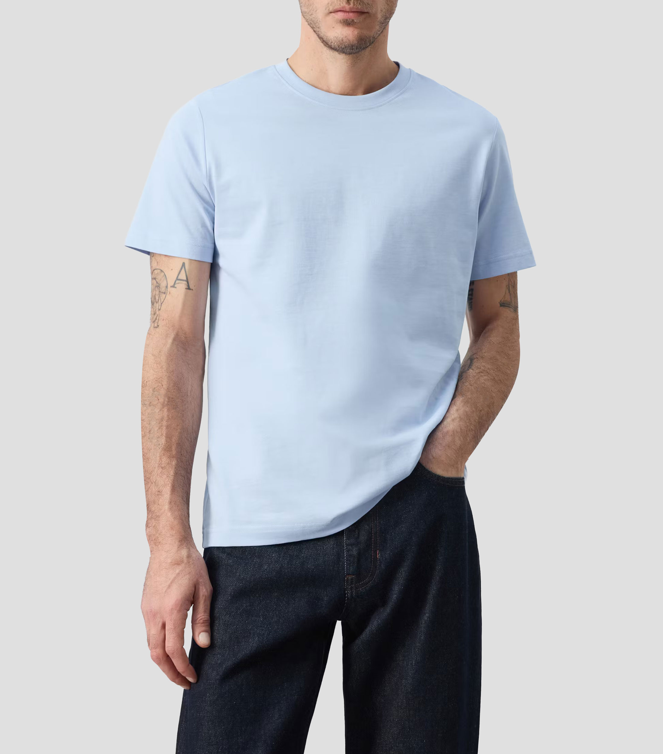 Playera cuello redondo manga corta lisa Hombre
