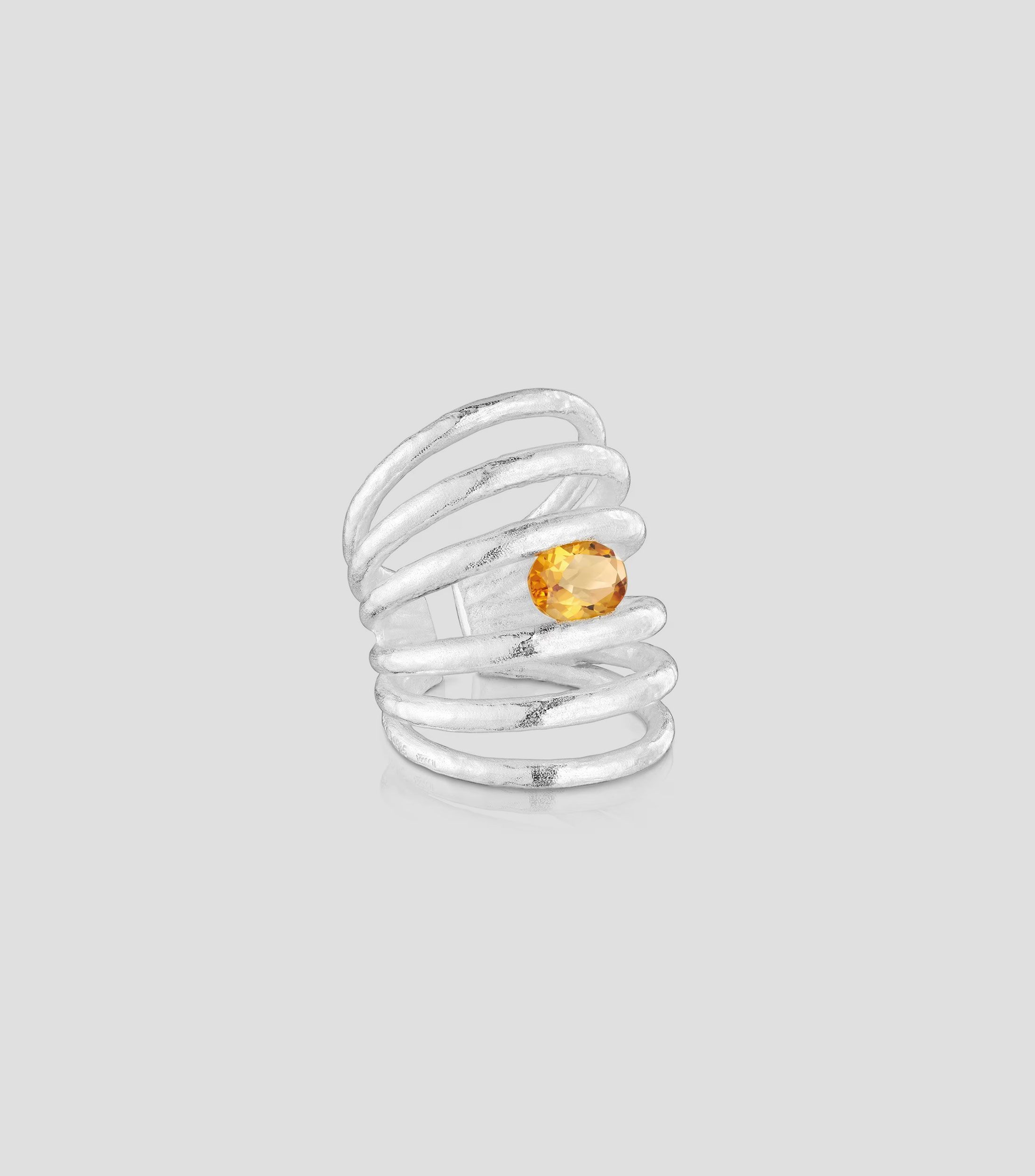 Anillo abierto en plata .925 Duna con citrino Mujer