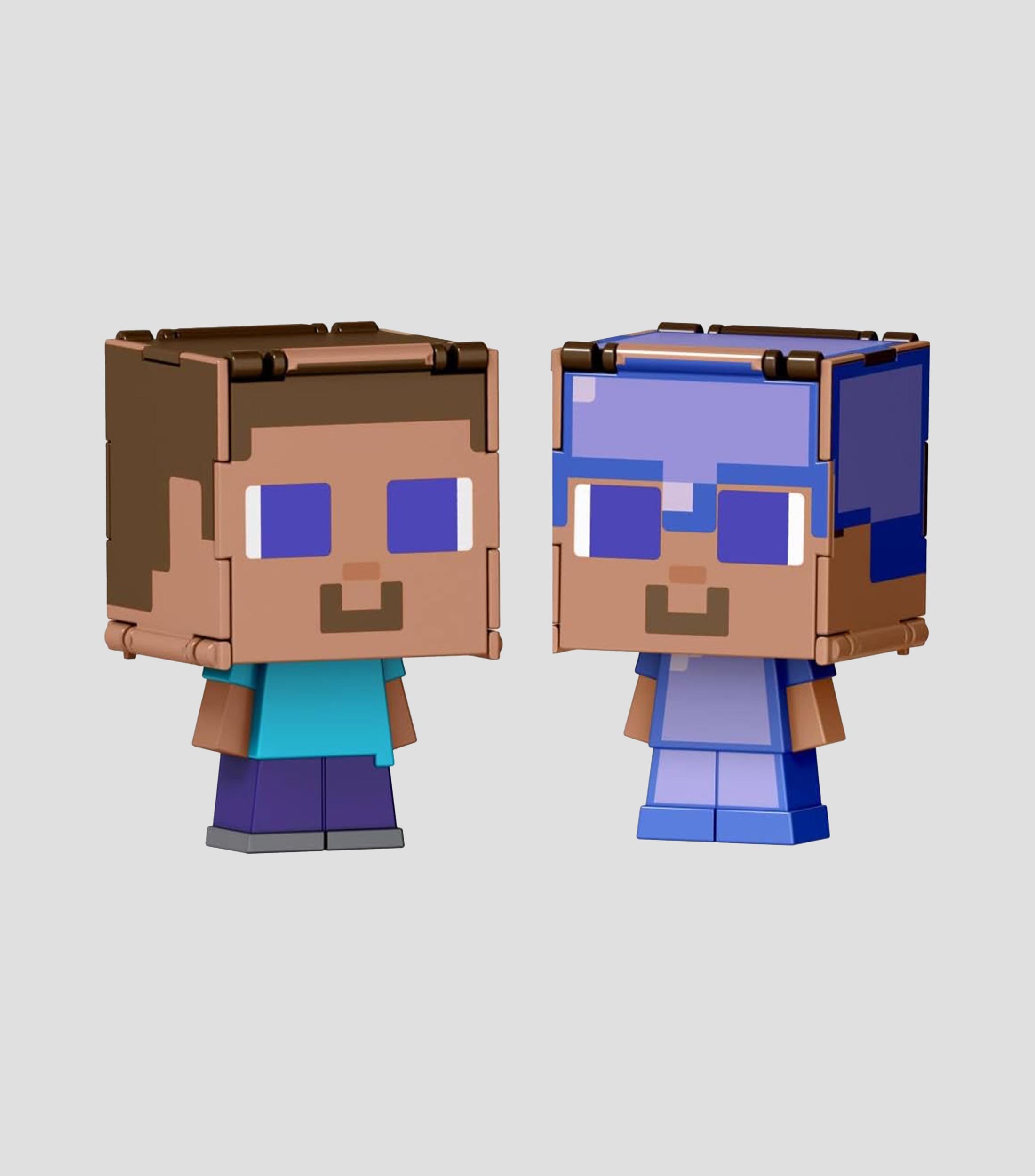 Figura Minecraft Steve in enchanted armor + Steve 2 en 1