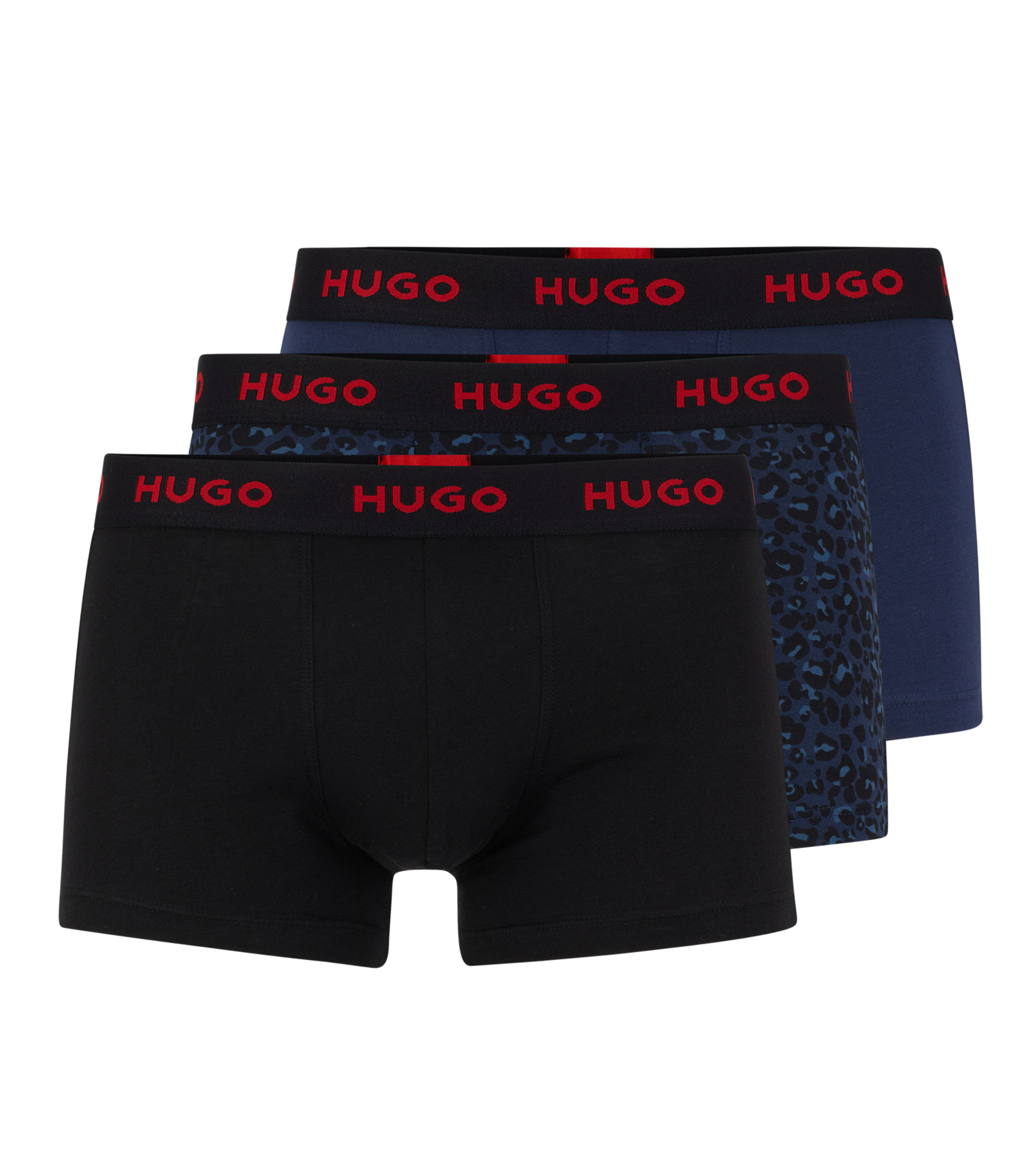 Hugo Set 3 Bóxers de algodón elástico con logos en la cintura Hombre ...