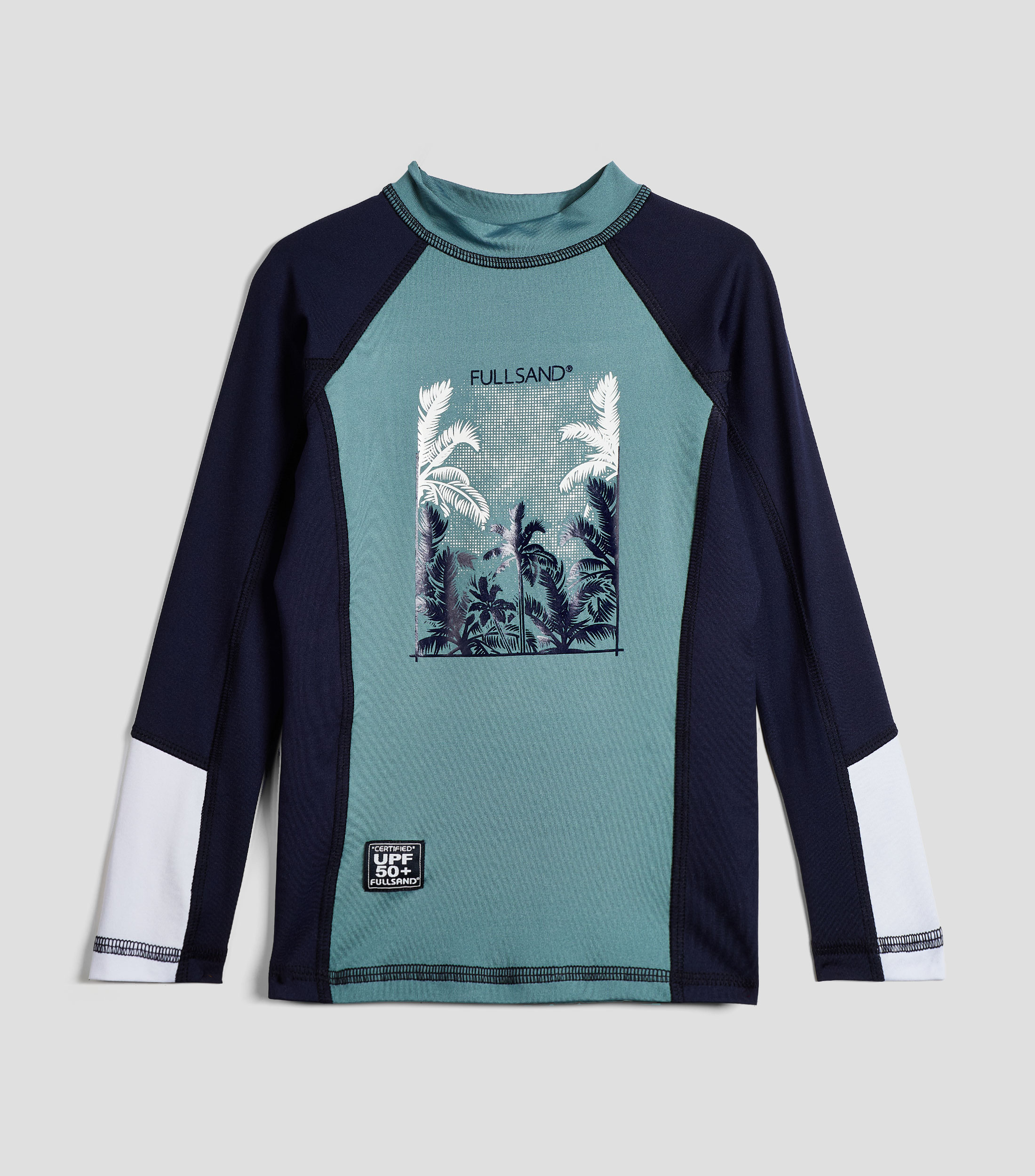 Playera de playa cuello redondo manga larga estampada Niño