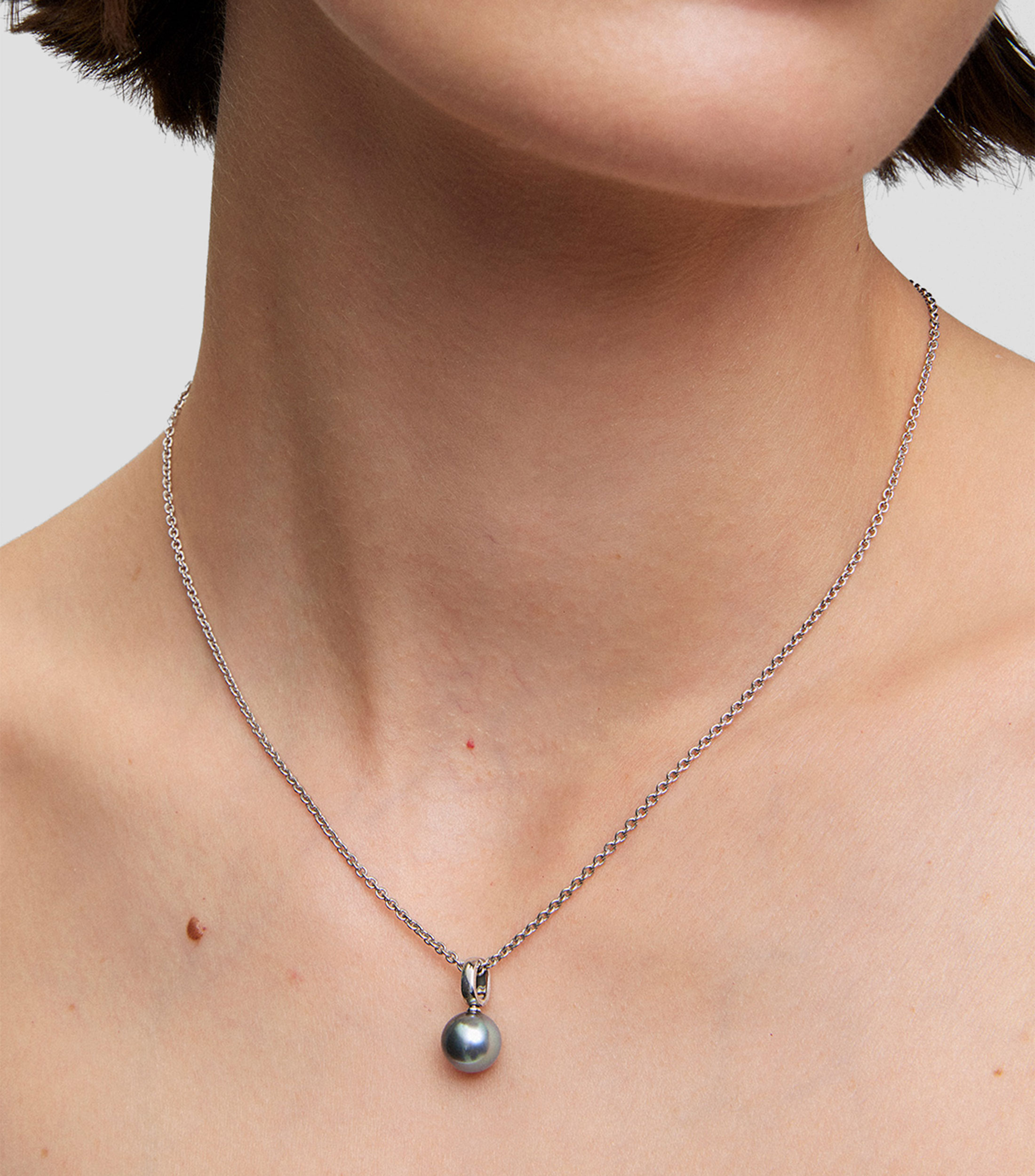 Collar con dije de perla en plata Tahití Mujer