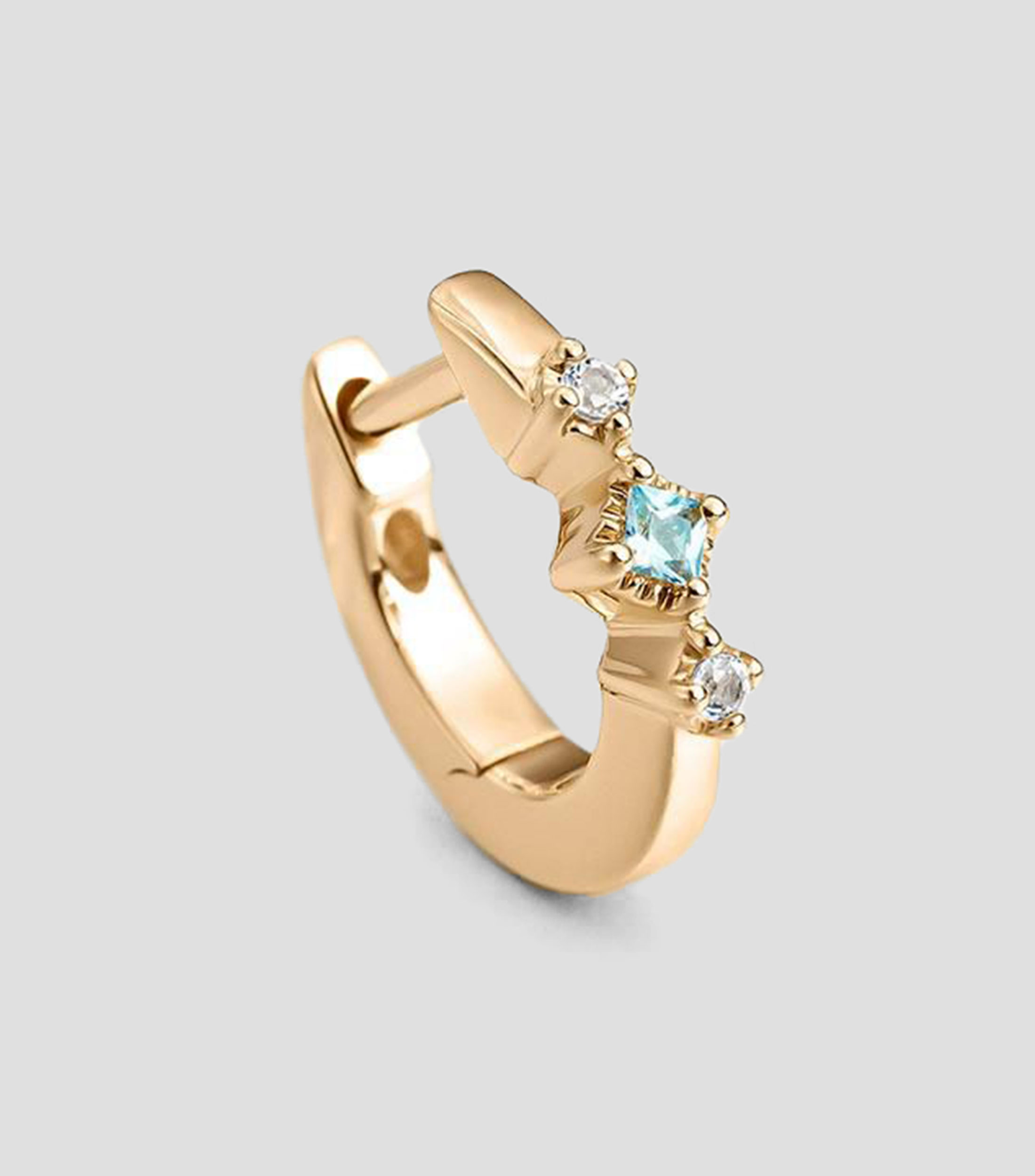 Pendiente en plata .925 con topacios azules y blancos Mujer