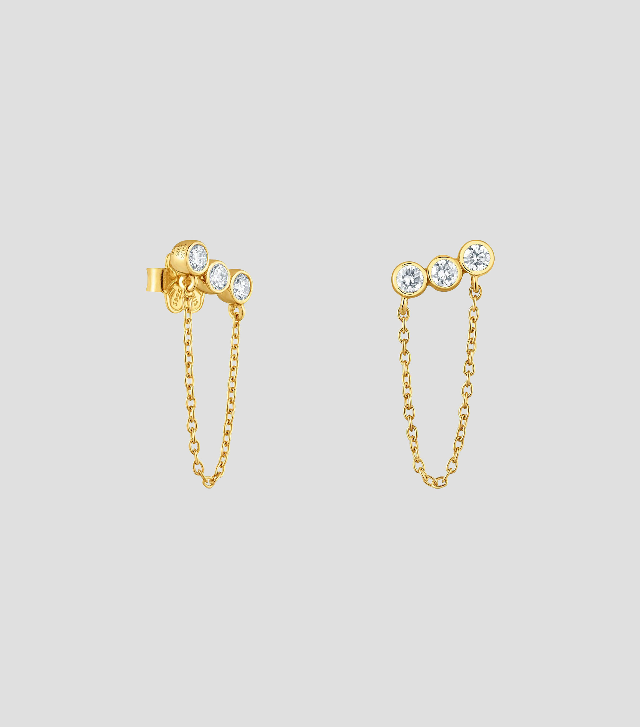 Aretes en Plata .925 con diamantes Straight Mujer