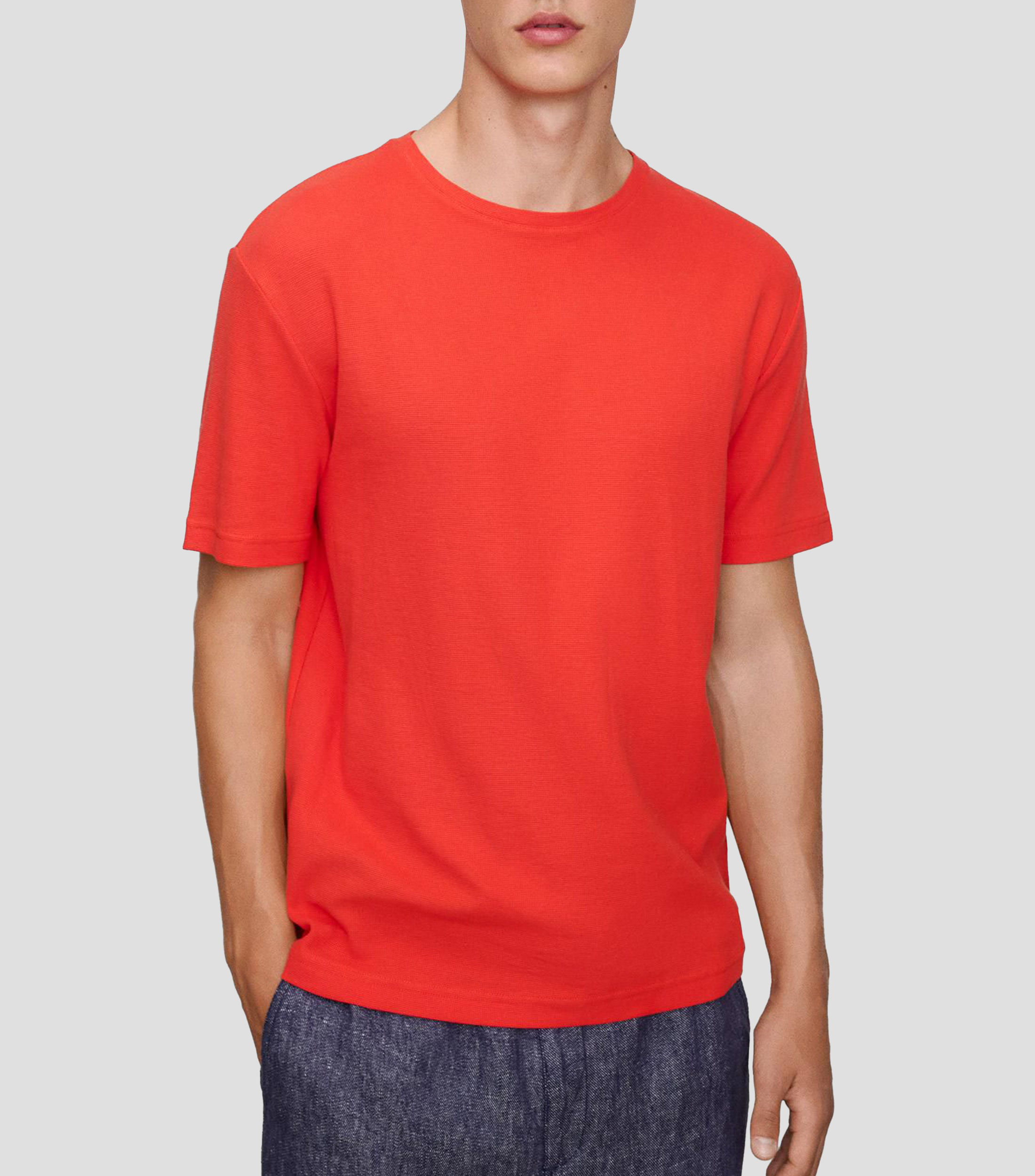 Playera cuello redondo manga corta lisa Hombre