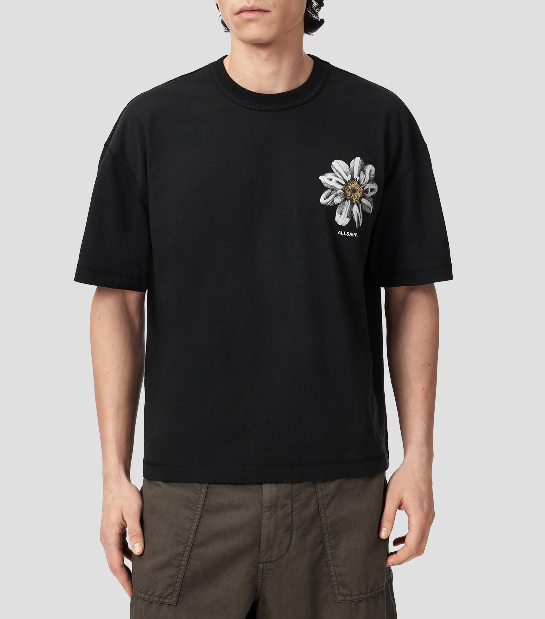 Playera de cuello redondo con manga corta estampada Hombre