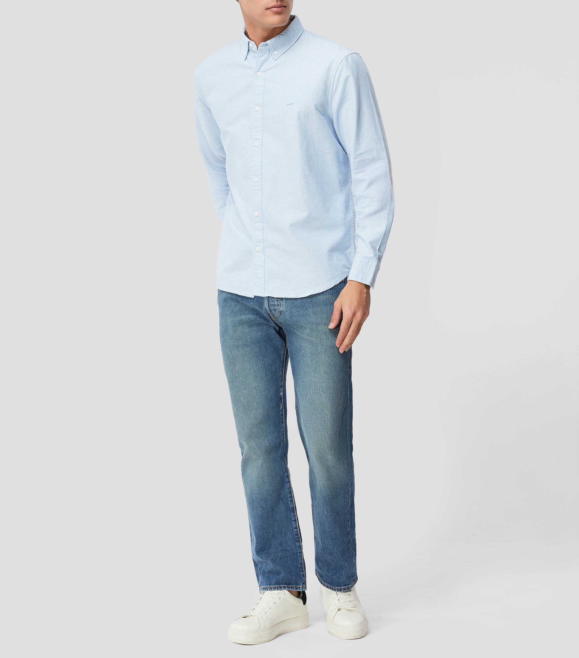 Camisa lisa manga larga Hombre