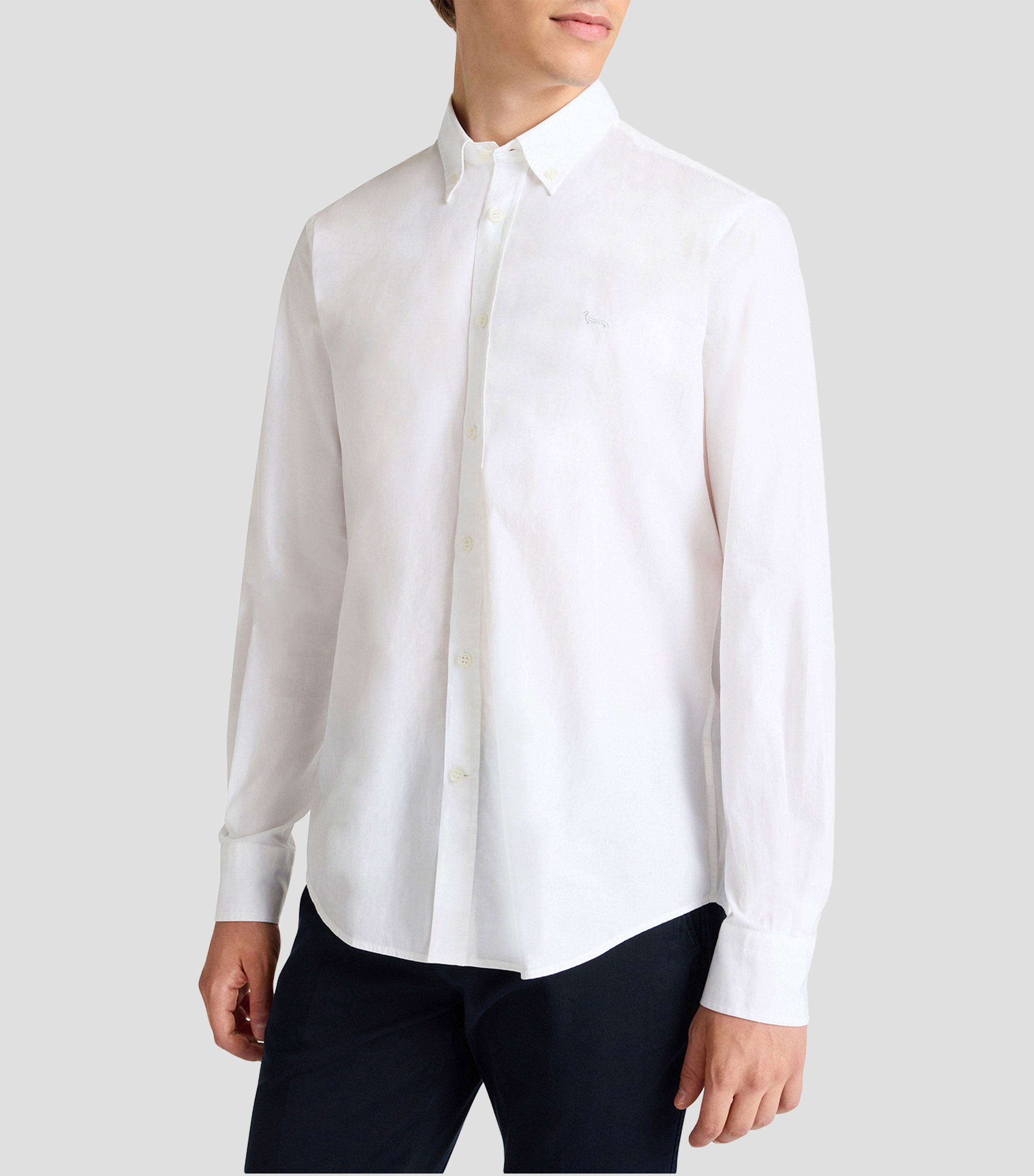 Camisa lisa manga larga Hombre