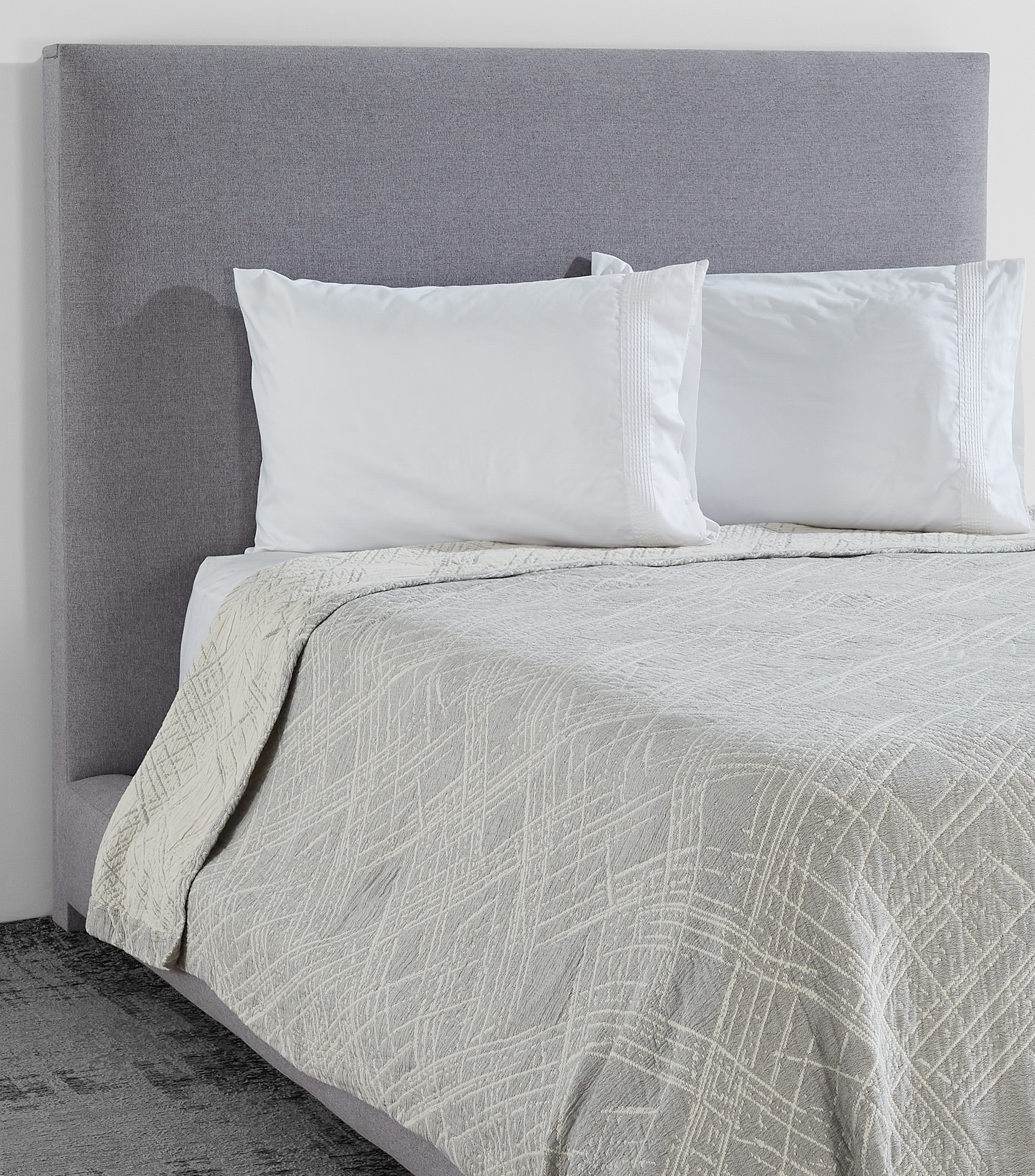 Colcha Matrimonial Queen size Cuarzo Gris