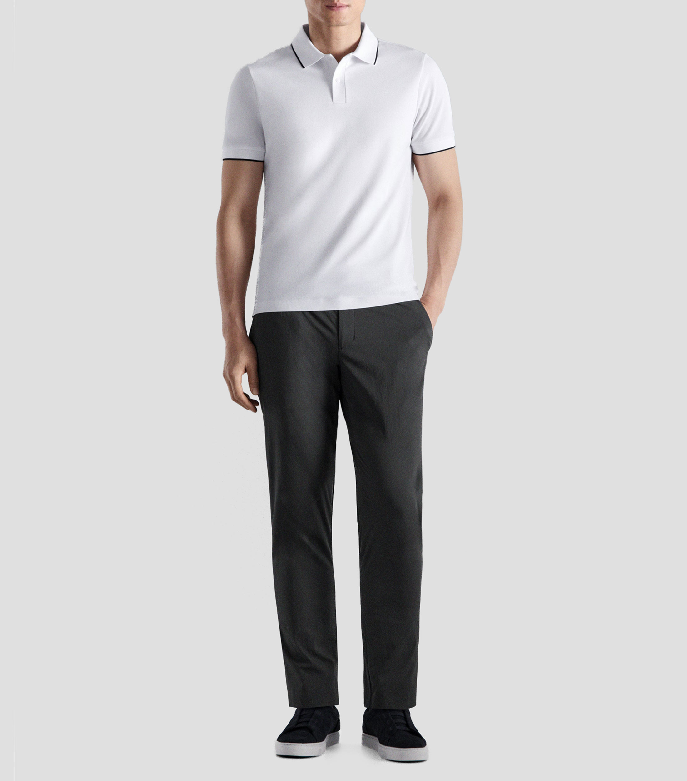 Playera tipo polo manga corta lisa Hombre