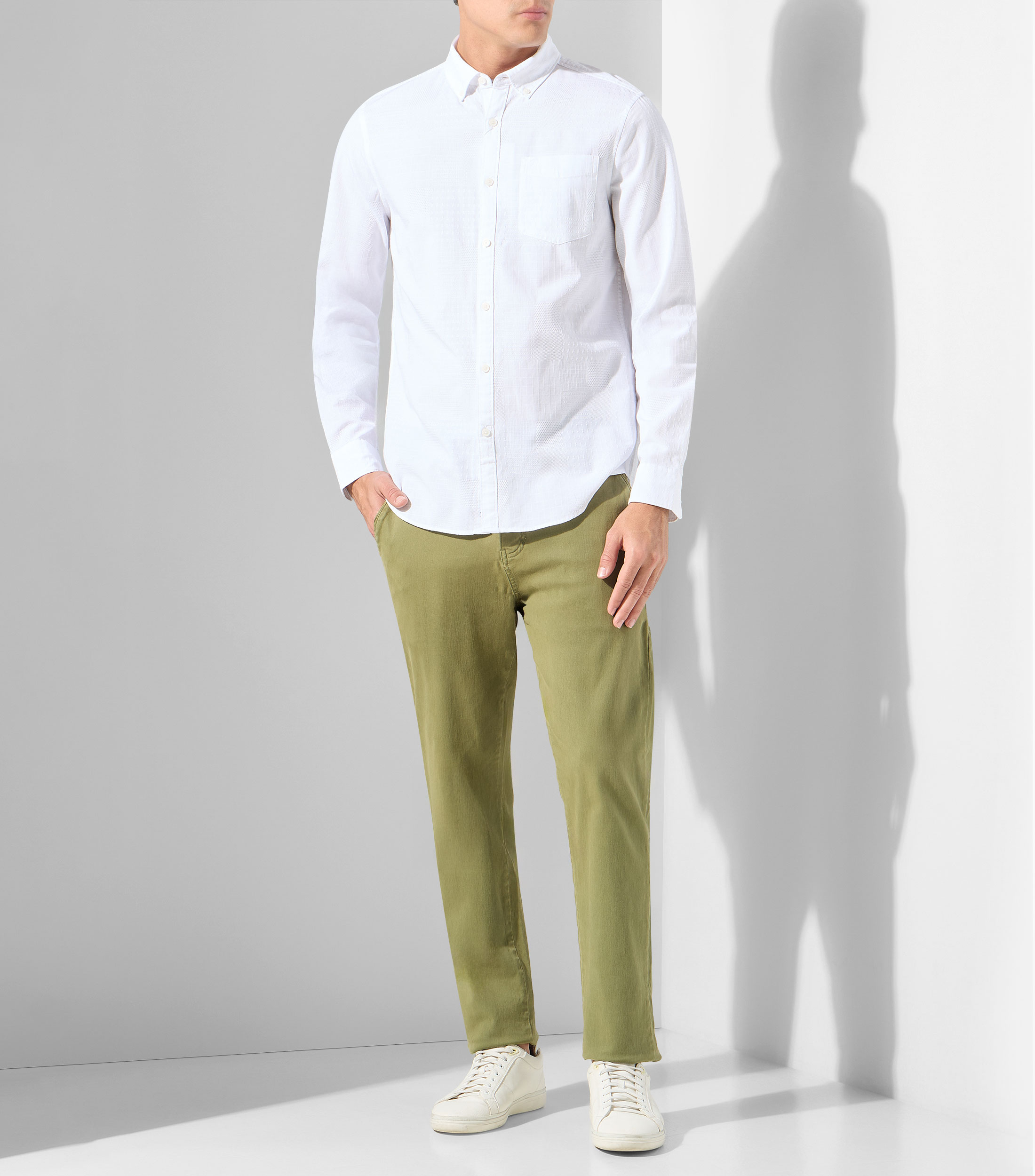 Camisa lisa manga larga Hombre
