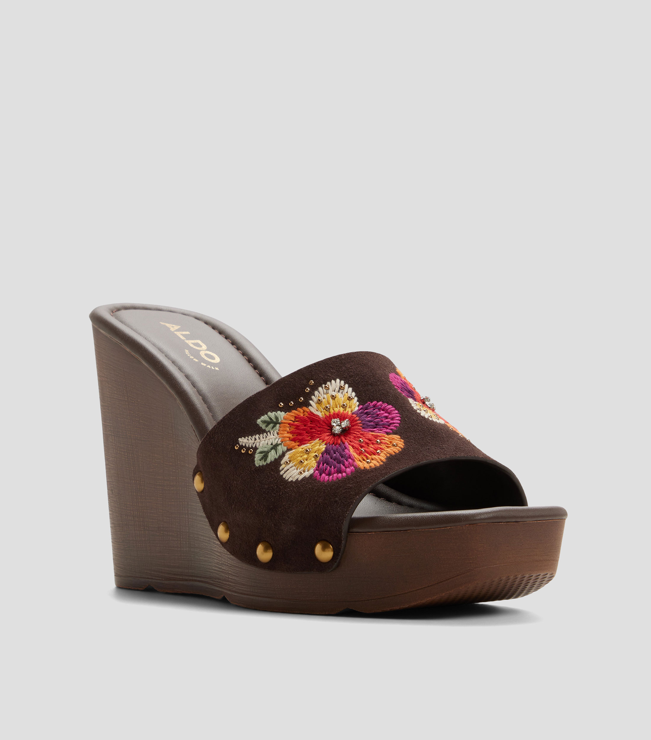 Sandalias con tacón alto de cuña y plataforma Grounded Mujer