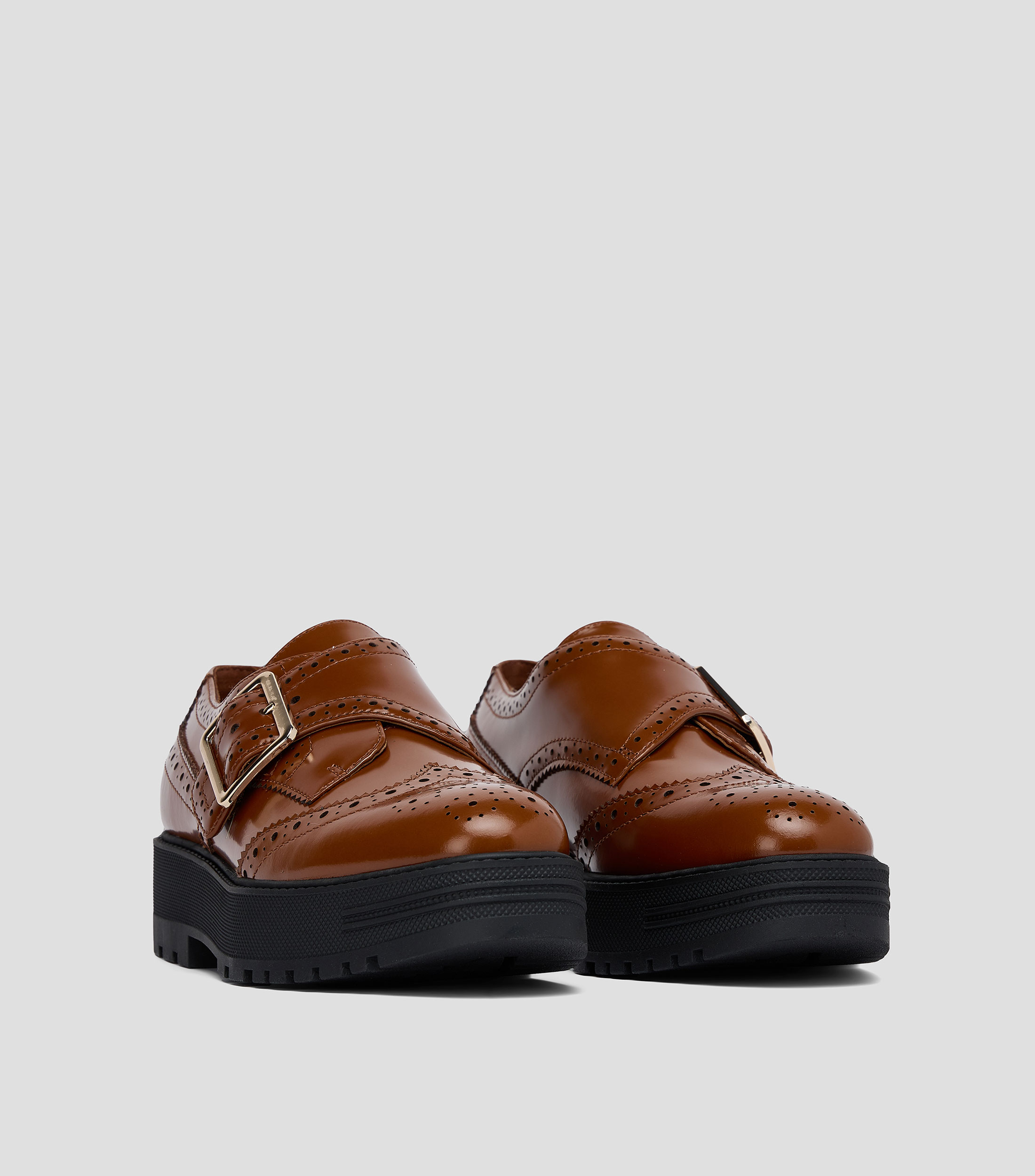 Zapatos monk casuales en piel Mujer