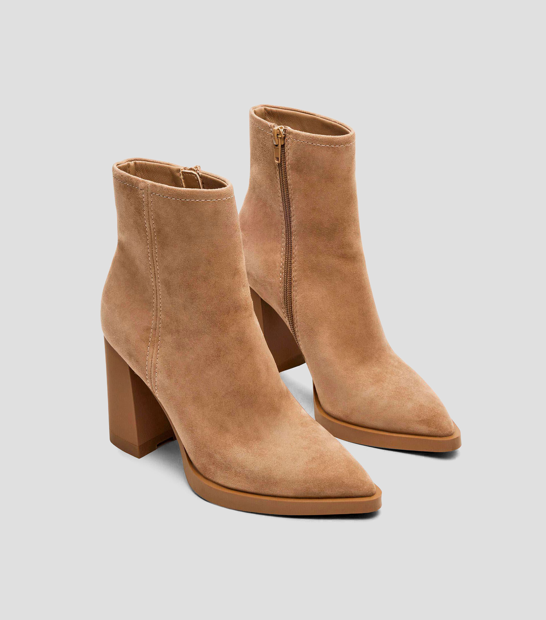 Botines con tacón bajo cuadrado Mujer