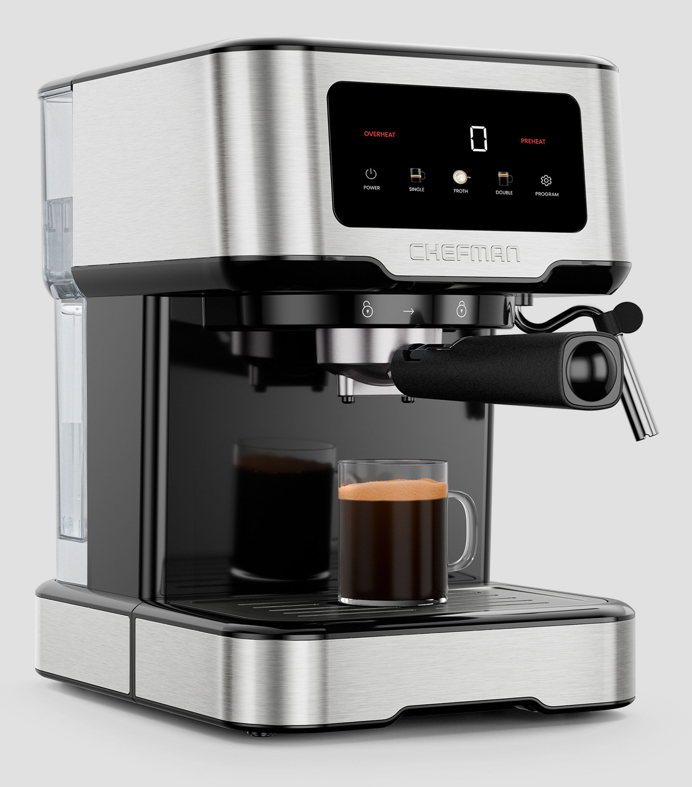 Cafetera Espresso 1.5 Litros en Acero Inoxidable