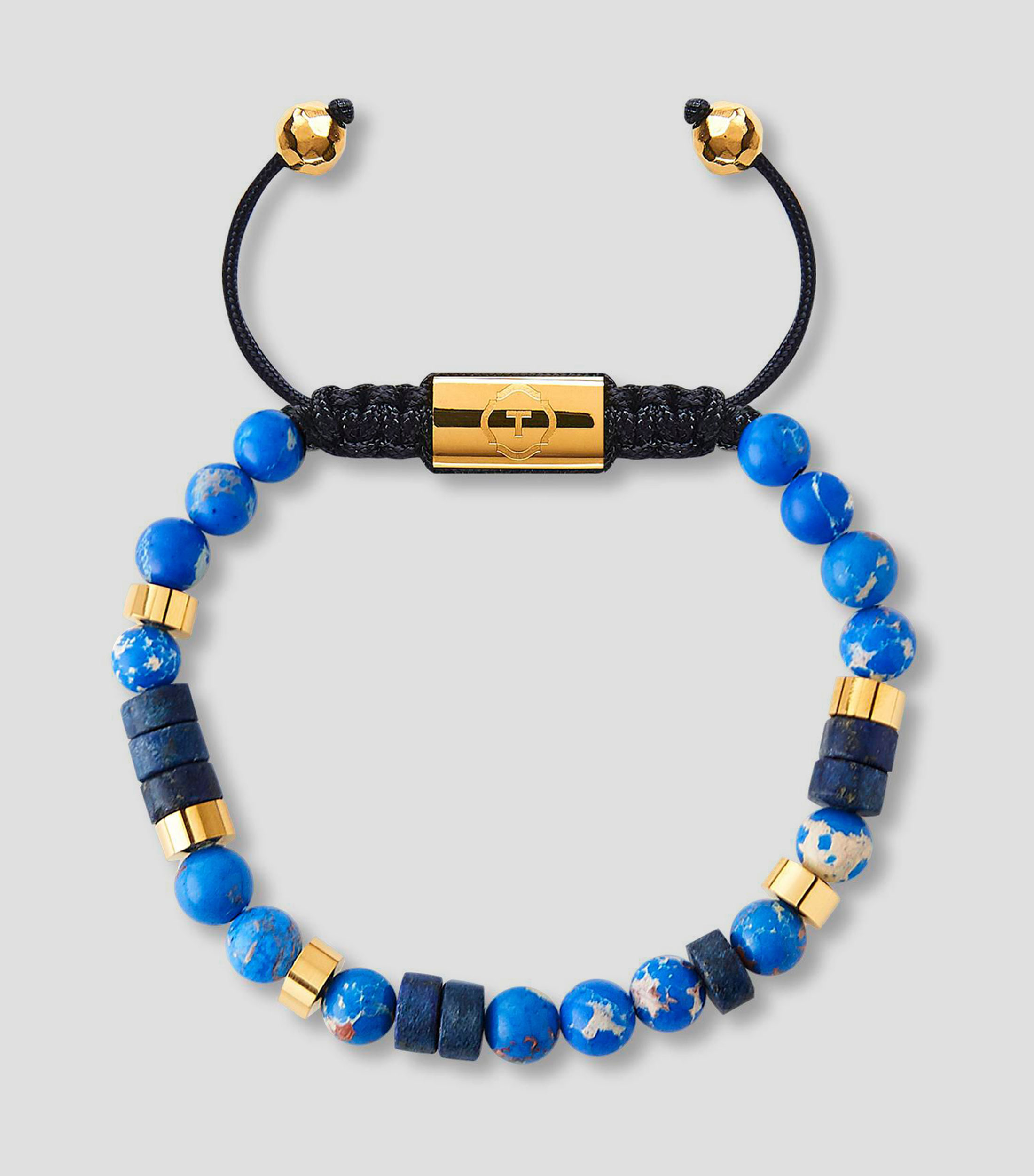 Pulsera ajustable con lapislázuli y heishi Unisex