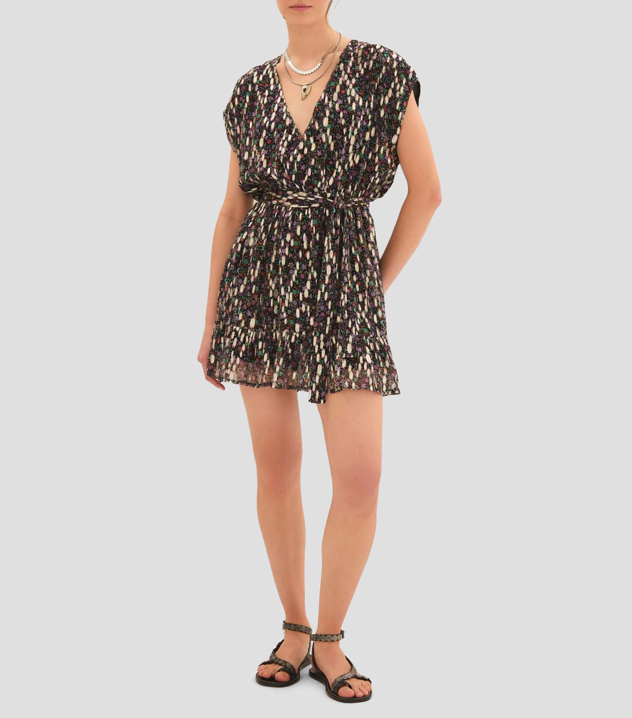 Vestido corto estampado Mujer