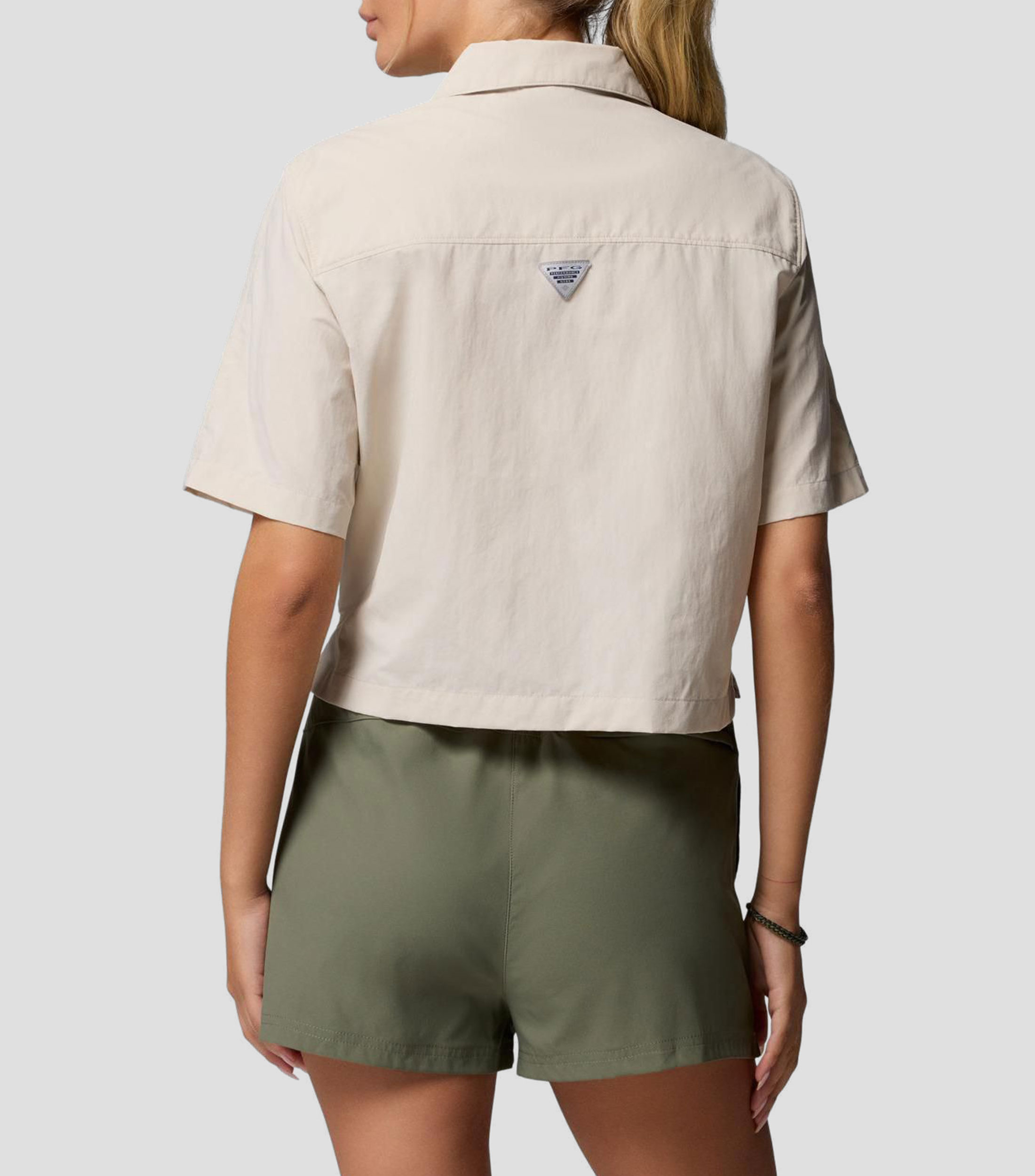 Camisa lisa manga corta Mujer