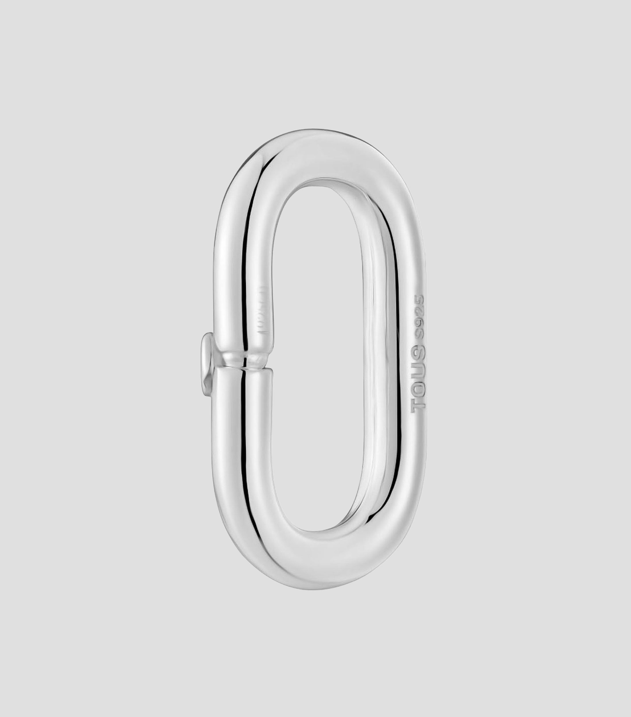 Anilla mediana de plata Hold Oval Mujer