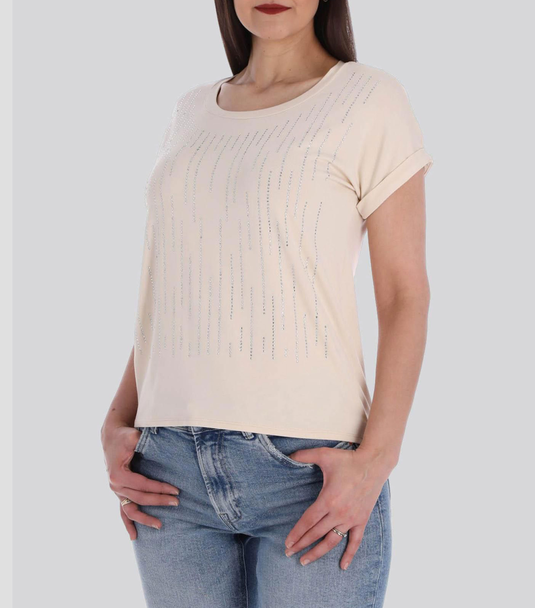 Blusa lisa manga corta Mujer