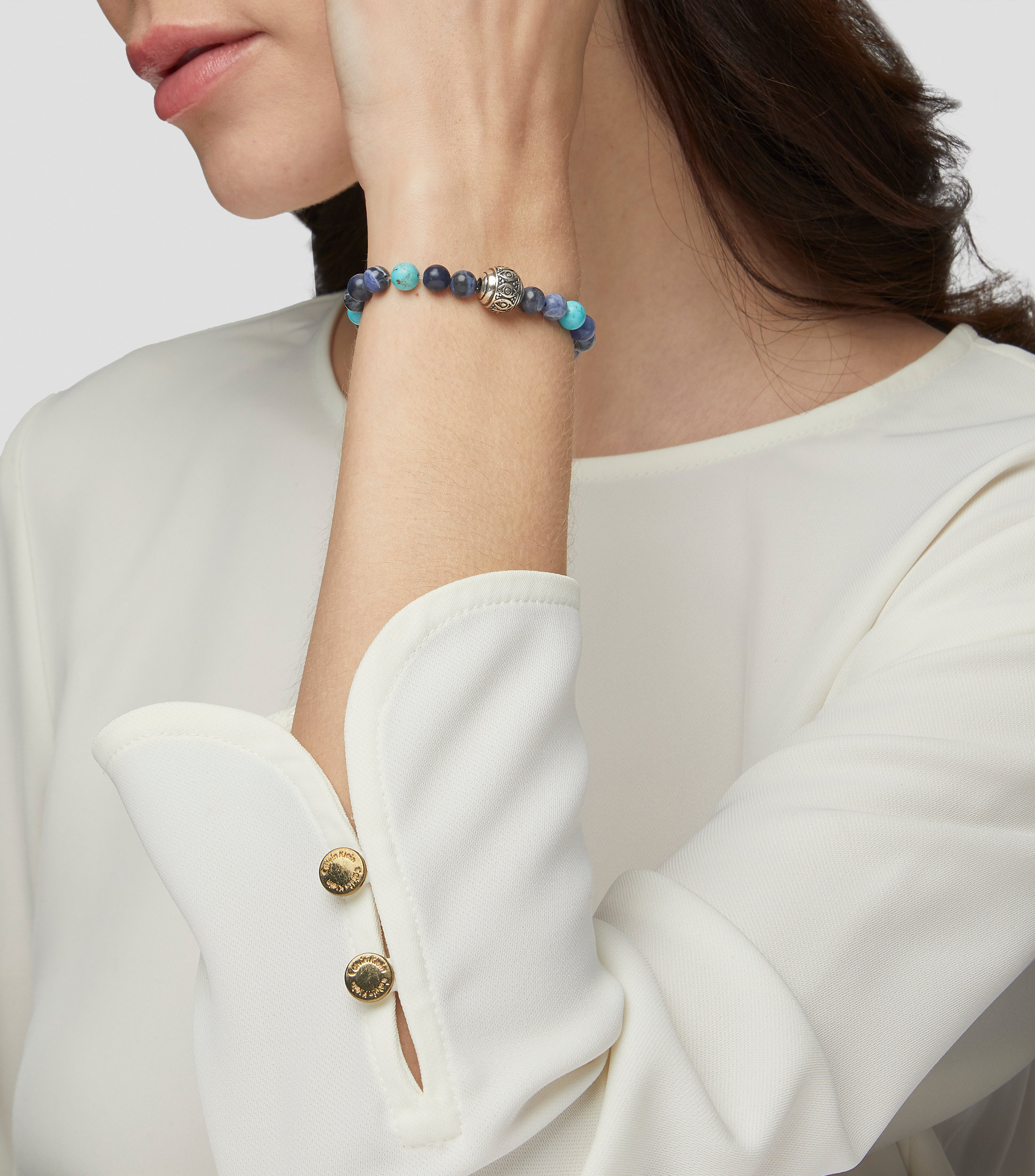 Pulsera elástica con cuentas tipo ojo Mujer