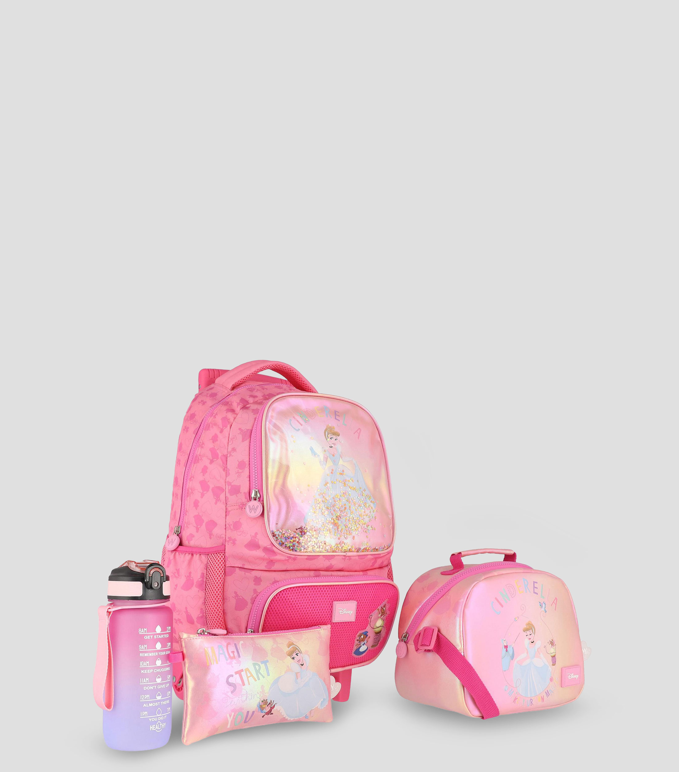 Set de Mochila Escolar con ruedas Cenicienta Niña