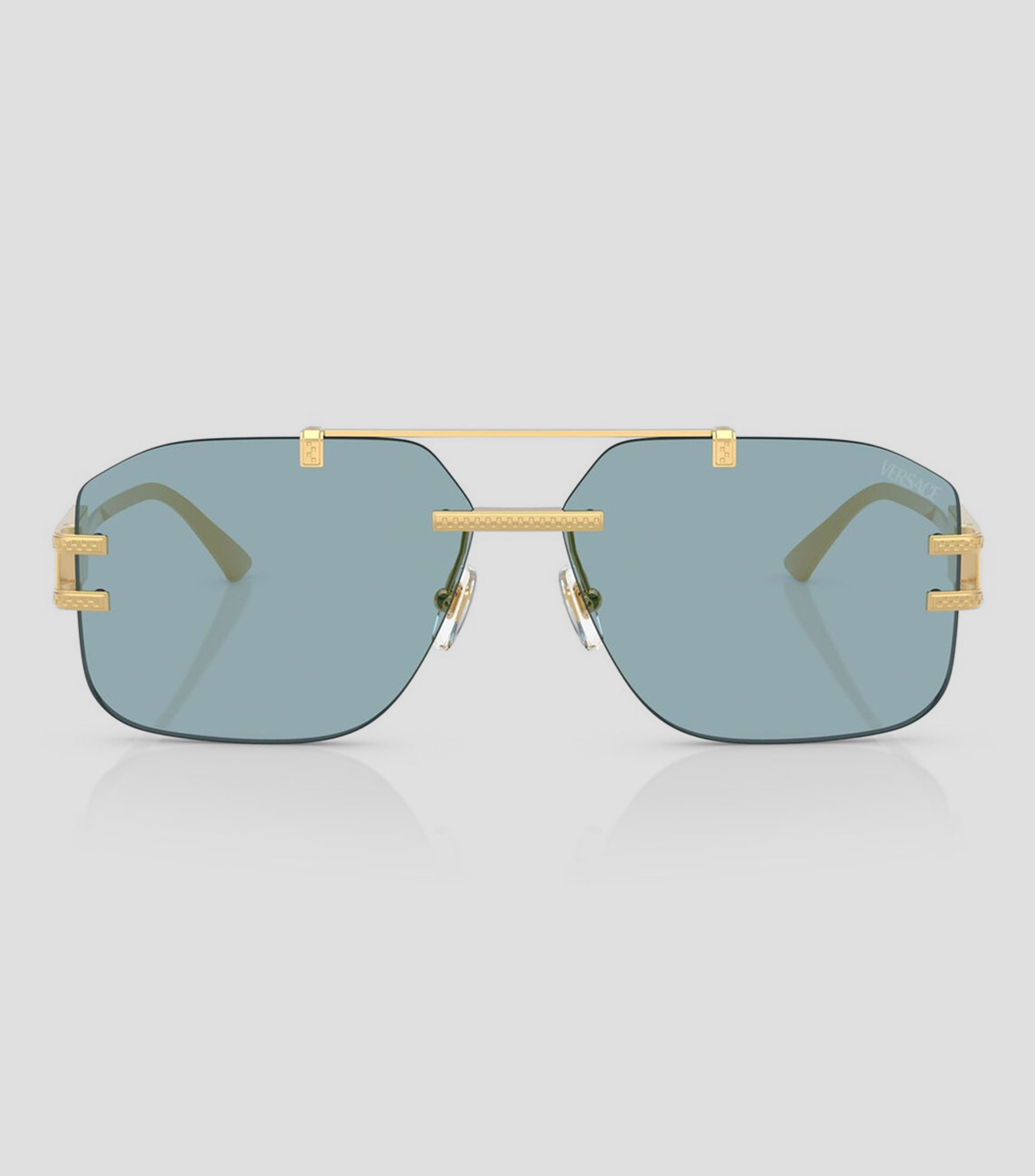 Lentes de sol aviador dorados Hombre