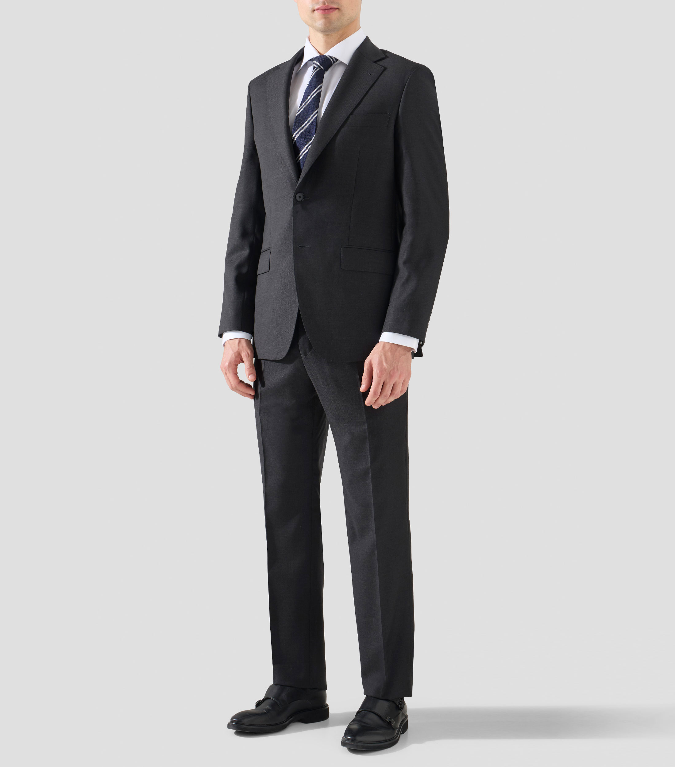 Traje de lana corte regular liso Hombre