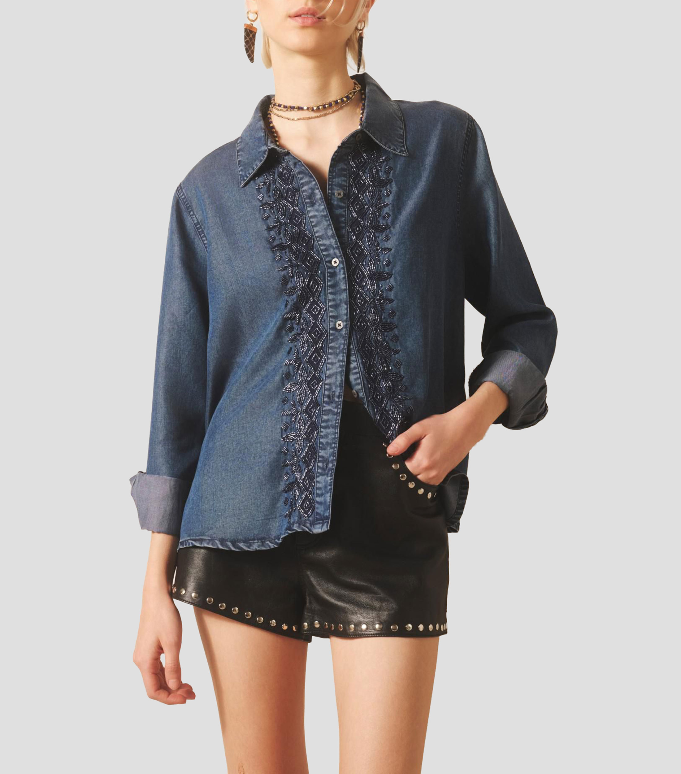 Camisa fantasía manga larga Mujer