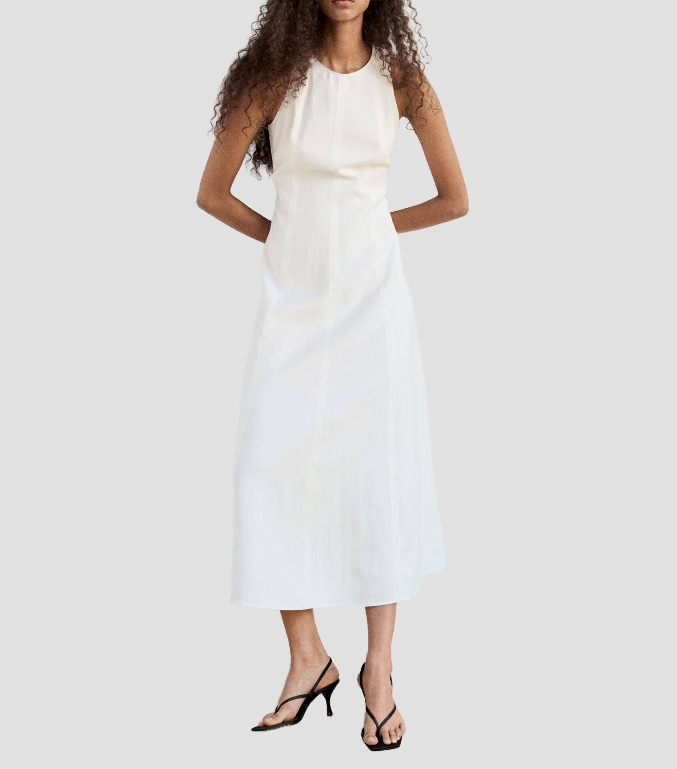 Vestido casual midi sólido Pepa Mujer