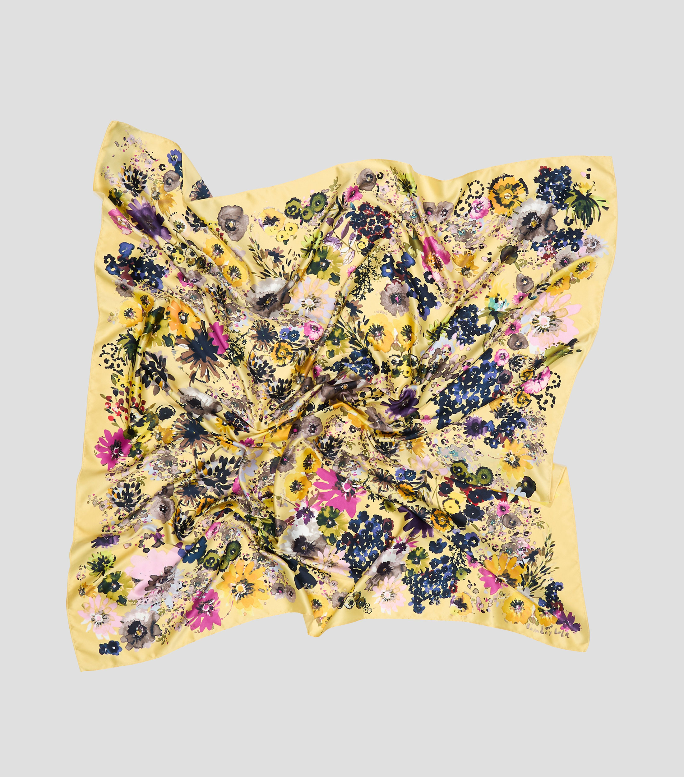 Pañuelo con estampado flores acuarela Mujer
