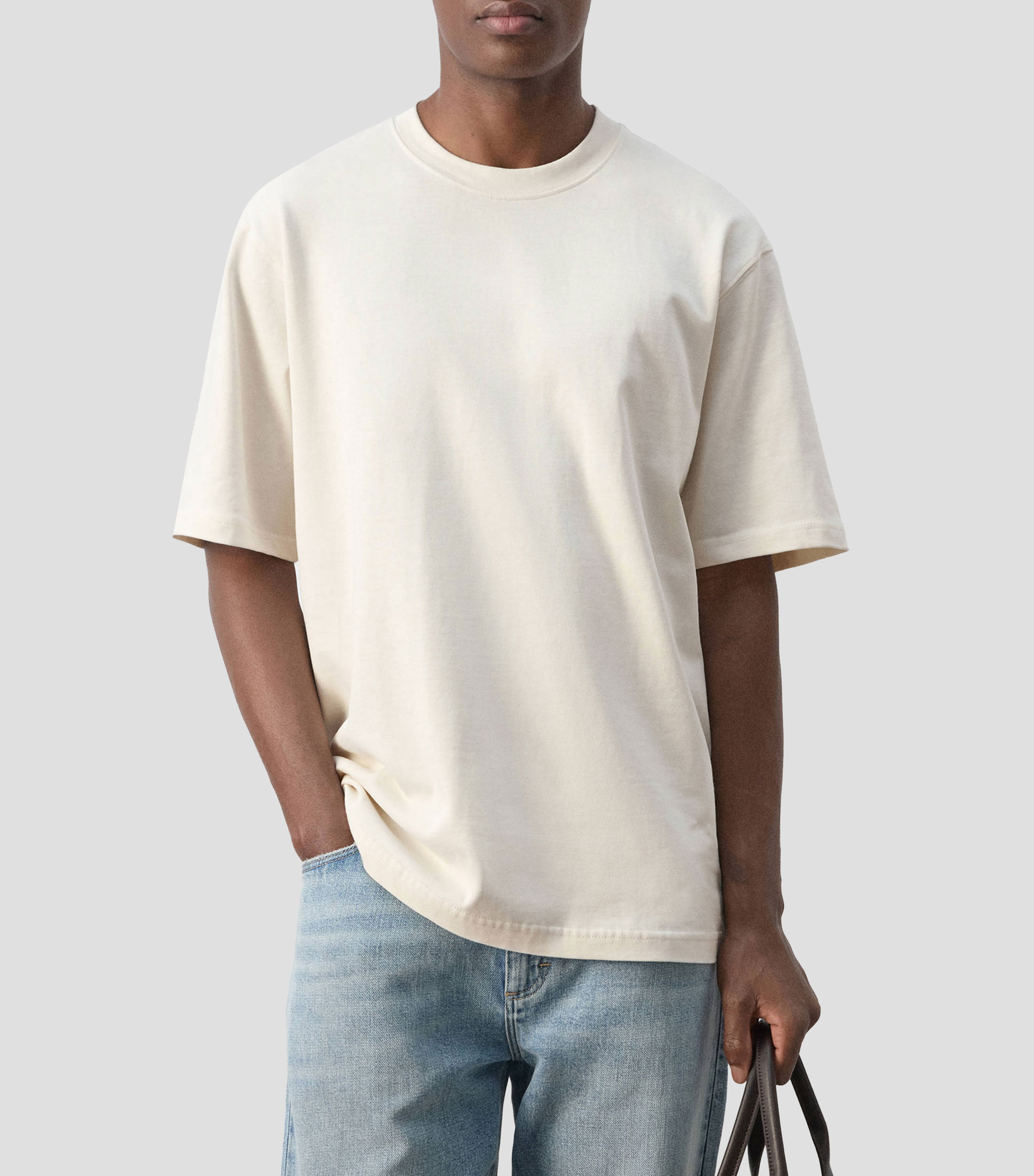 Playera cuello redondo manga corta lisa Hombre