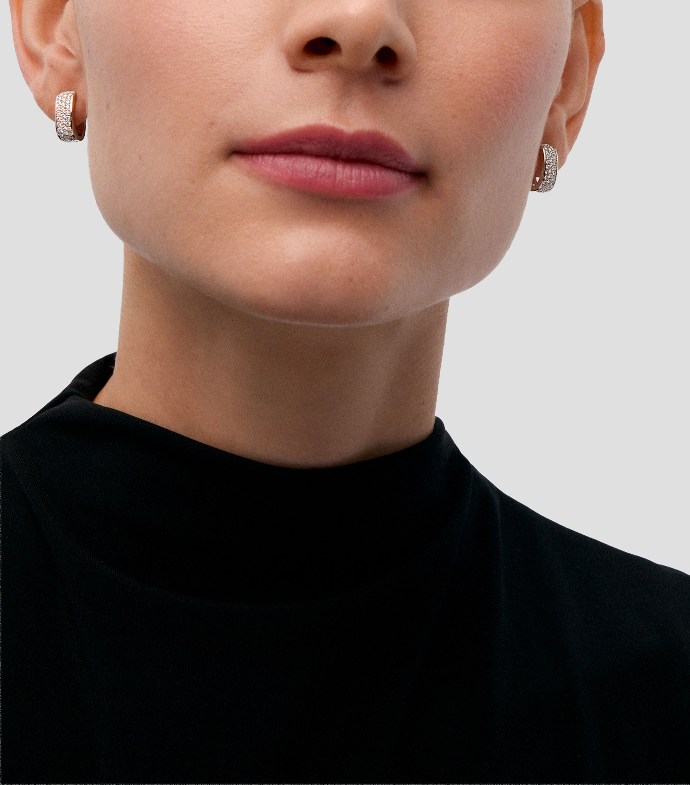 Aretes en oro blanco de 18 kilates con diamantes Grace Mujer